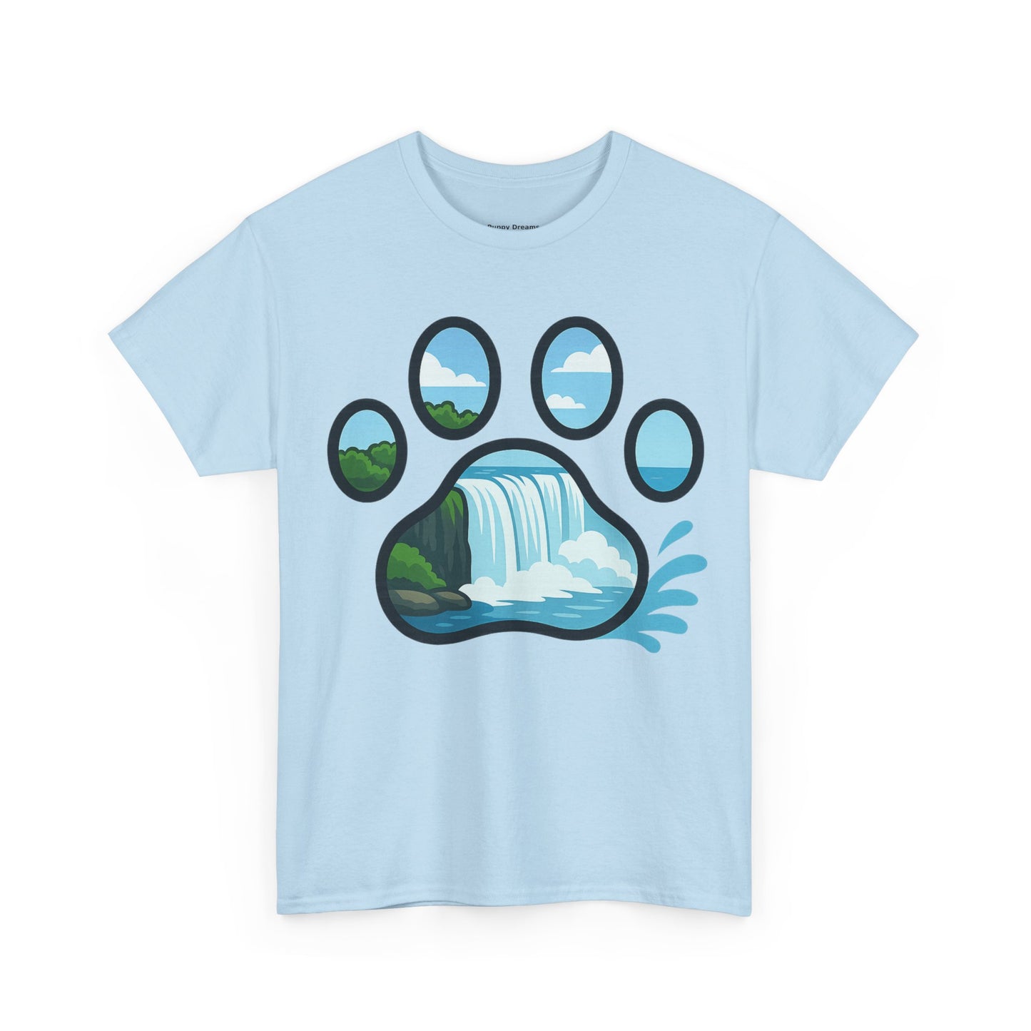 Nature-Inspired Paw Print Tee, Unisex Heavy Cotton Tee, Cute Animal Shirt, Outdoor Lover Gift, Eco-Friendly Apparel, Casual Wear