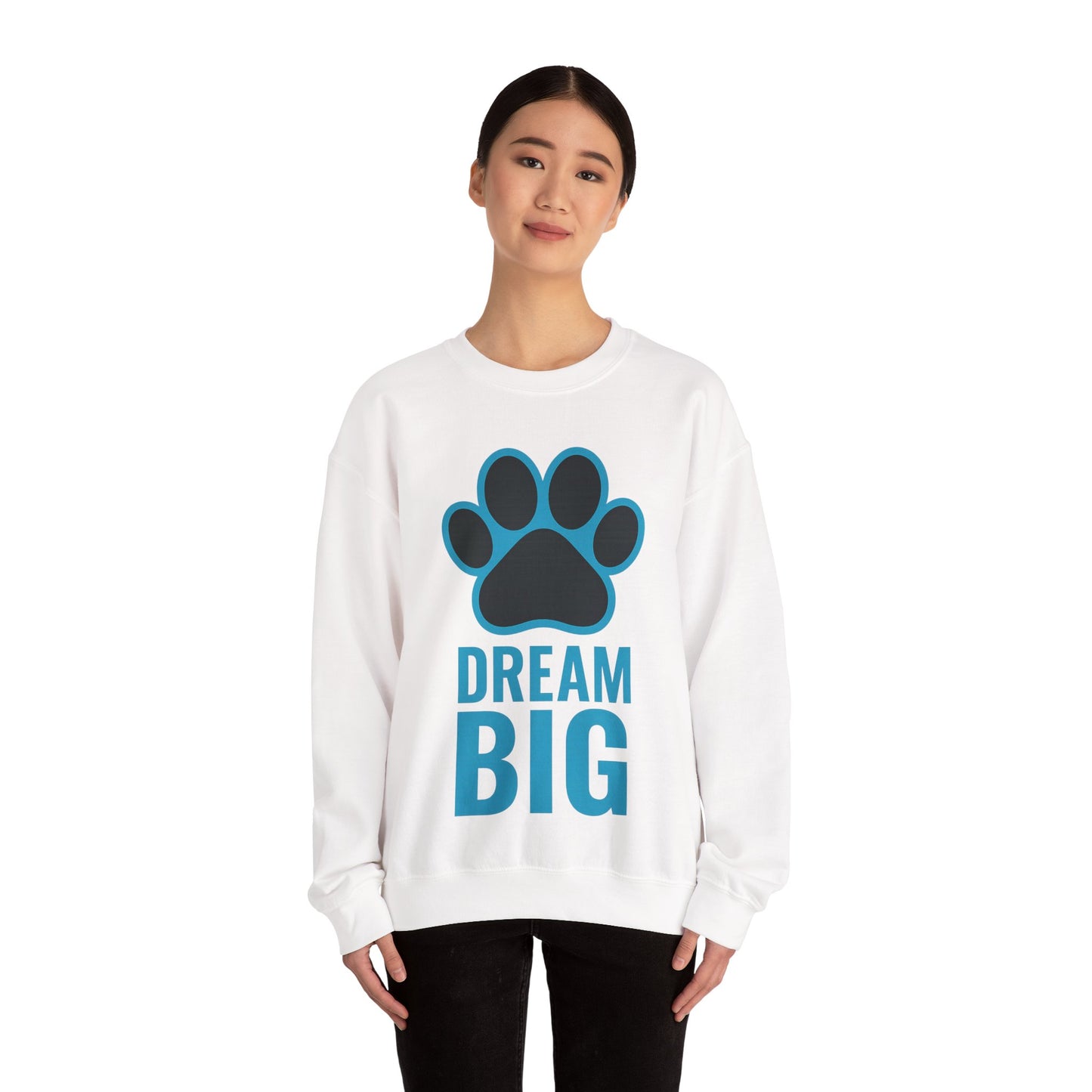 Dream Big Pet-Themed Unisex Crewneck Sweatshirt, Cozy Gift for Animal Lovers, Casual Wear, Dog Mom Gift, Birthday Gift, Comfortable Apparel