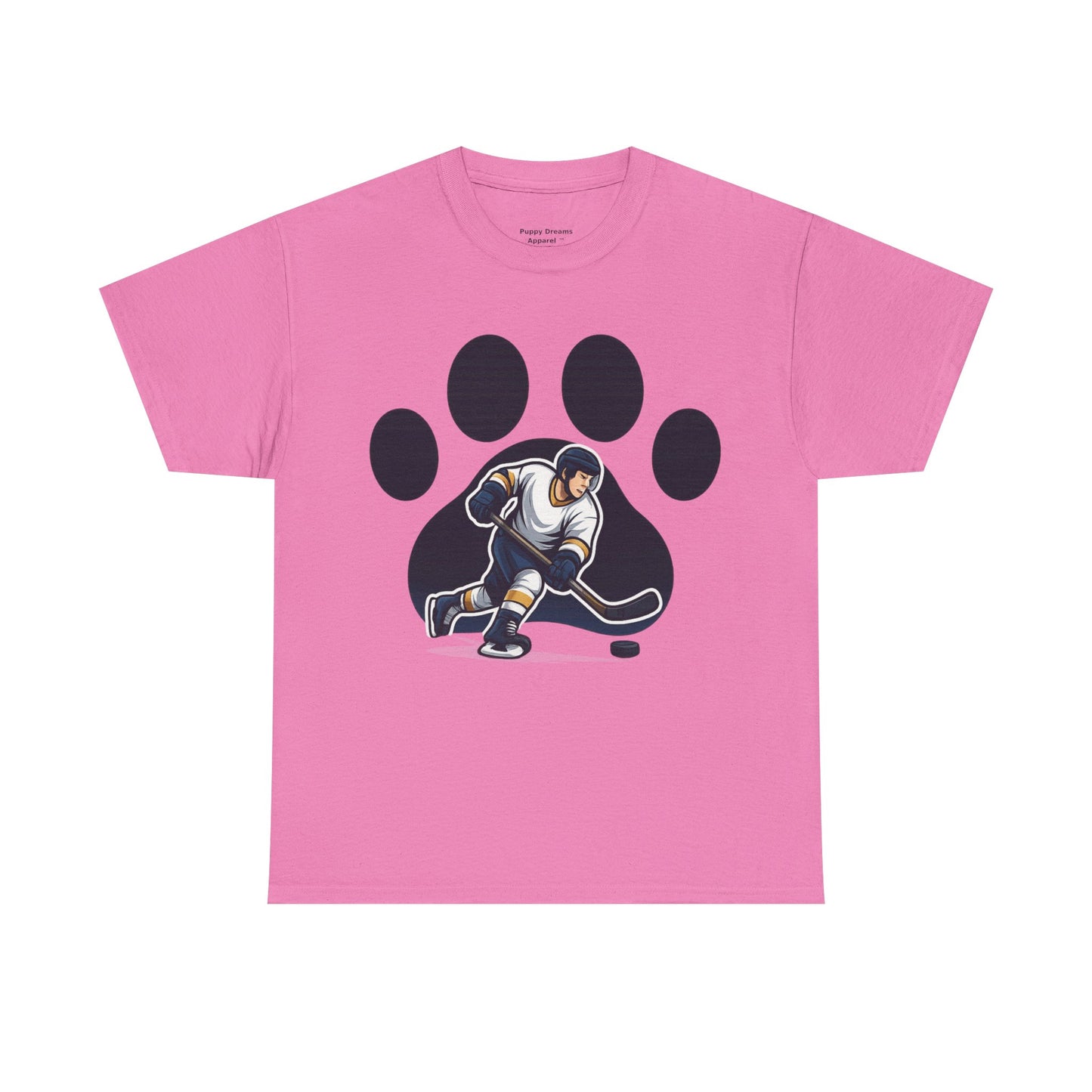 Hockey Paw Print Tee - Perfect for Ice Hockey Fans, Game Day Wear, Sports Events, Gifts for Athletes, Unisex Heavy Cotton T-Shirt