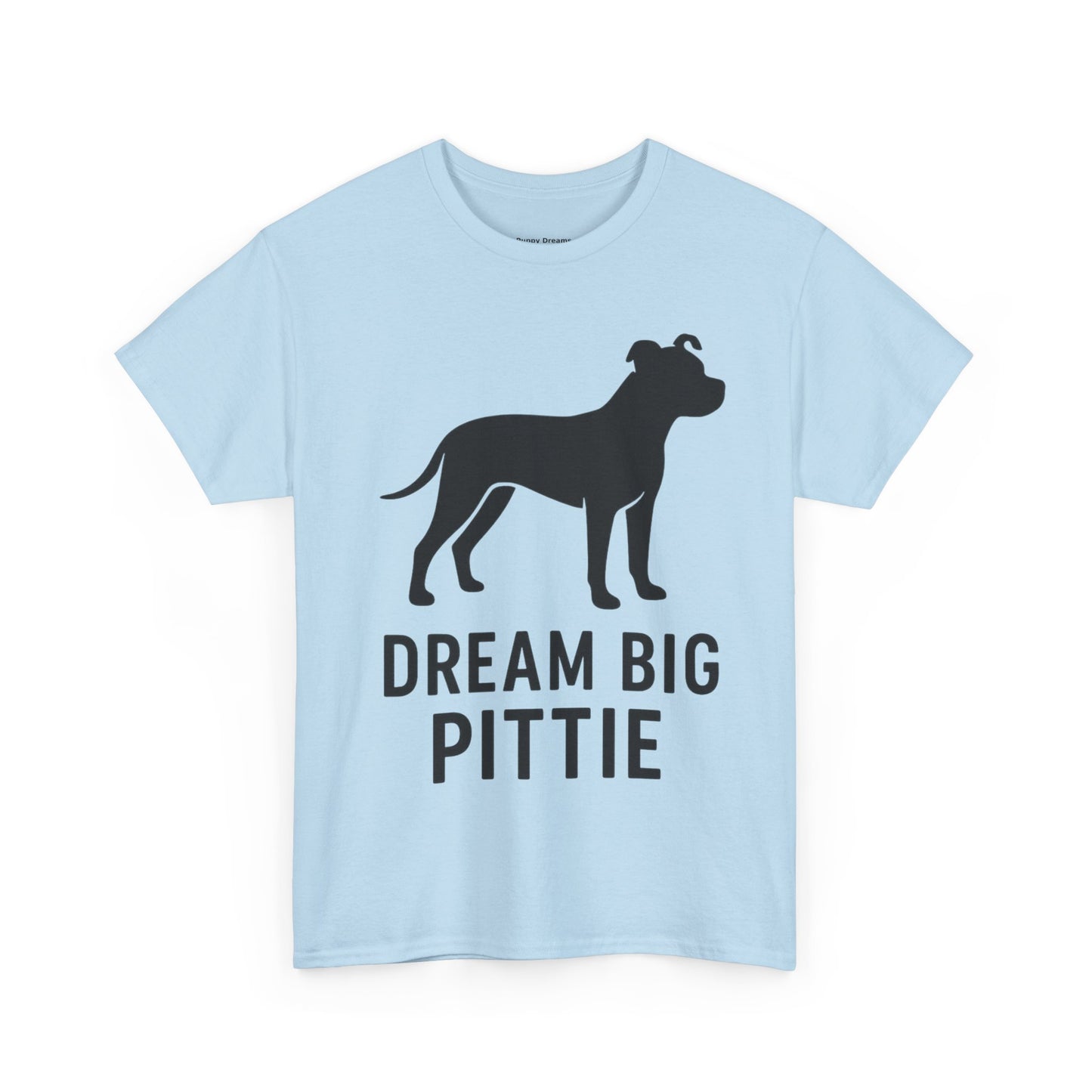 Unisex Heavy Cotton Tee with 'Dream Big Pittie' Design, Pet Lover Shirt, Gifts for Dog Owners, Animal Rescue Apparel, Dog Mom Gift