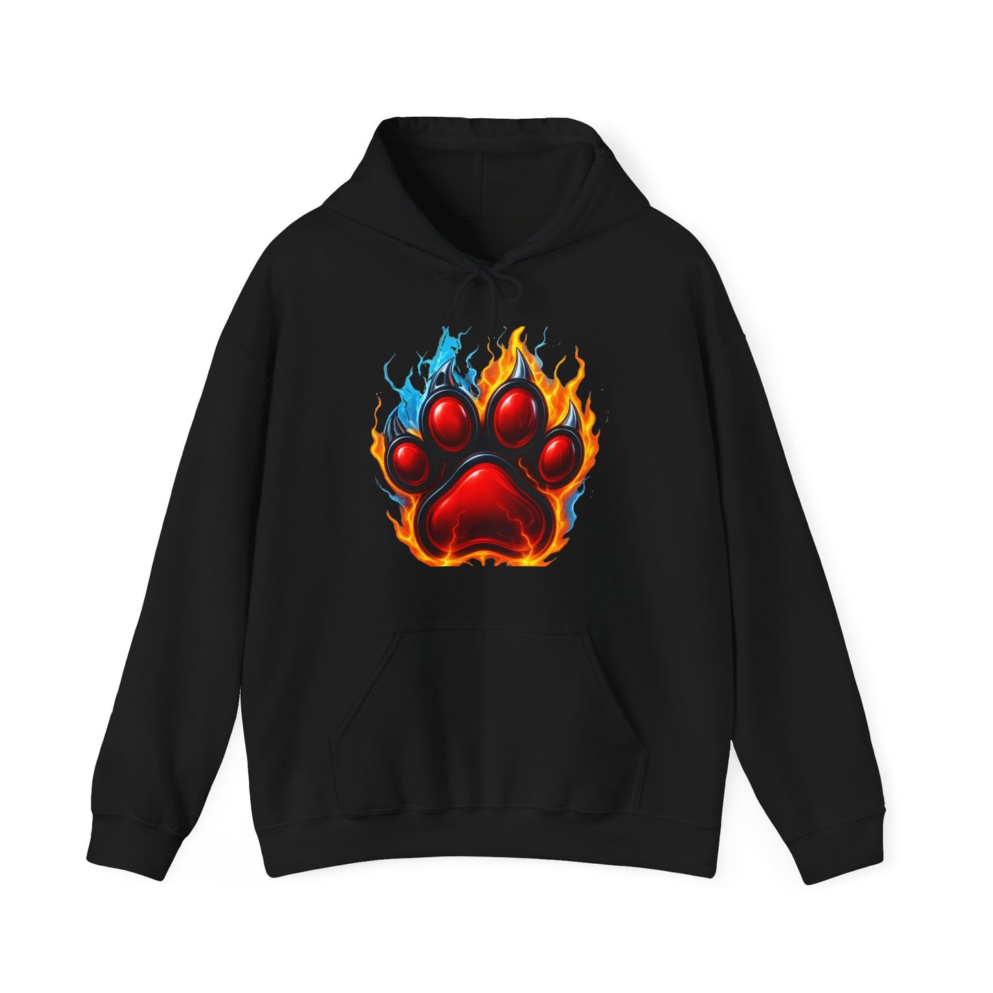 Fierce Flame Paw Print Hoodie, Cozy Sweatshirt for Animal Lovers, Perfect Gift for Pet Owners, Great for Birthdays or Holidays, Unisex