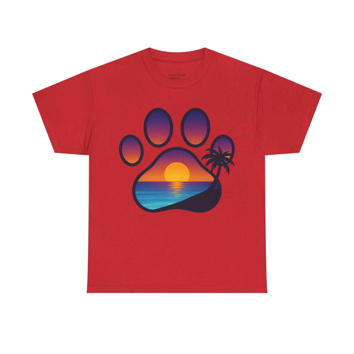 Sunset Beach Paw Print Tee | Pet Lovers Shirt, Gift for Dog Owners, Casual Wear, Summer Vibes, Animal Lover Apparel