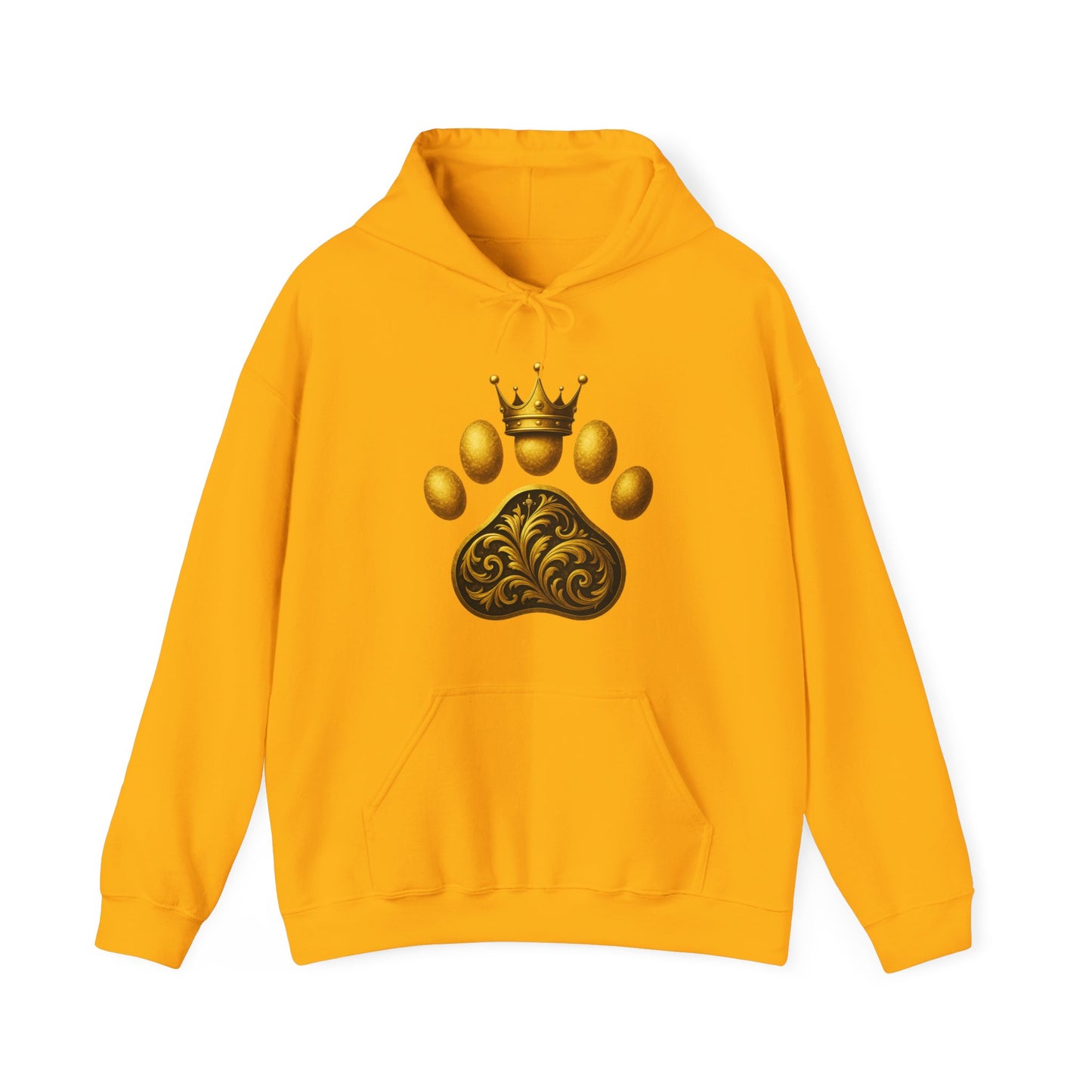 Royal Paw Print Hooded Sweatshirt - Cozy Pet-Themed Gift, Casual Wear, Animal Lover Hoodie, Unique Pet Owner Apparel, Gift for Dog Lovers