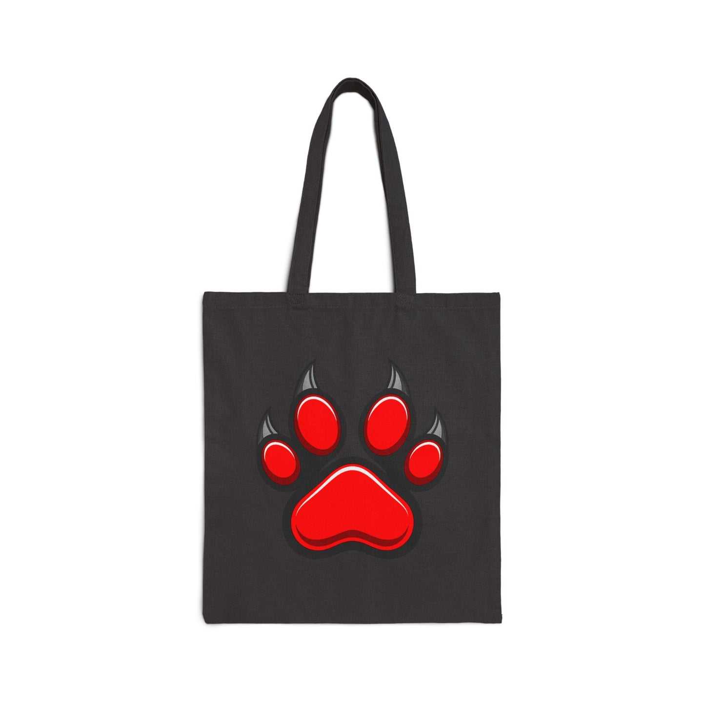 Red Paw Print Cotton Canvas Tote Bag, Pet Lover Gift, Eco-Friendly Shopping Bag, Dog Mom Tote, Animal Lover Accessory