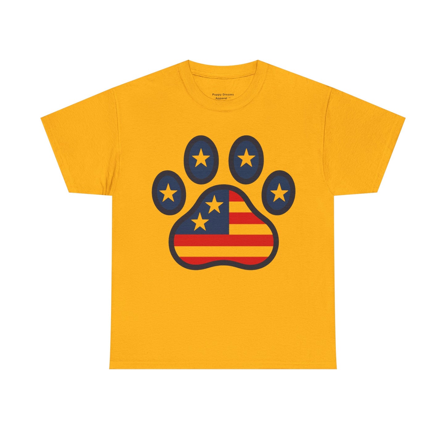 Patriotic Paw Print Tee, Cute Pet Lover T-shirt, Fashion Gift for Dog Owners, 4th of July Shirt, Casual Cotton Top