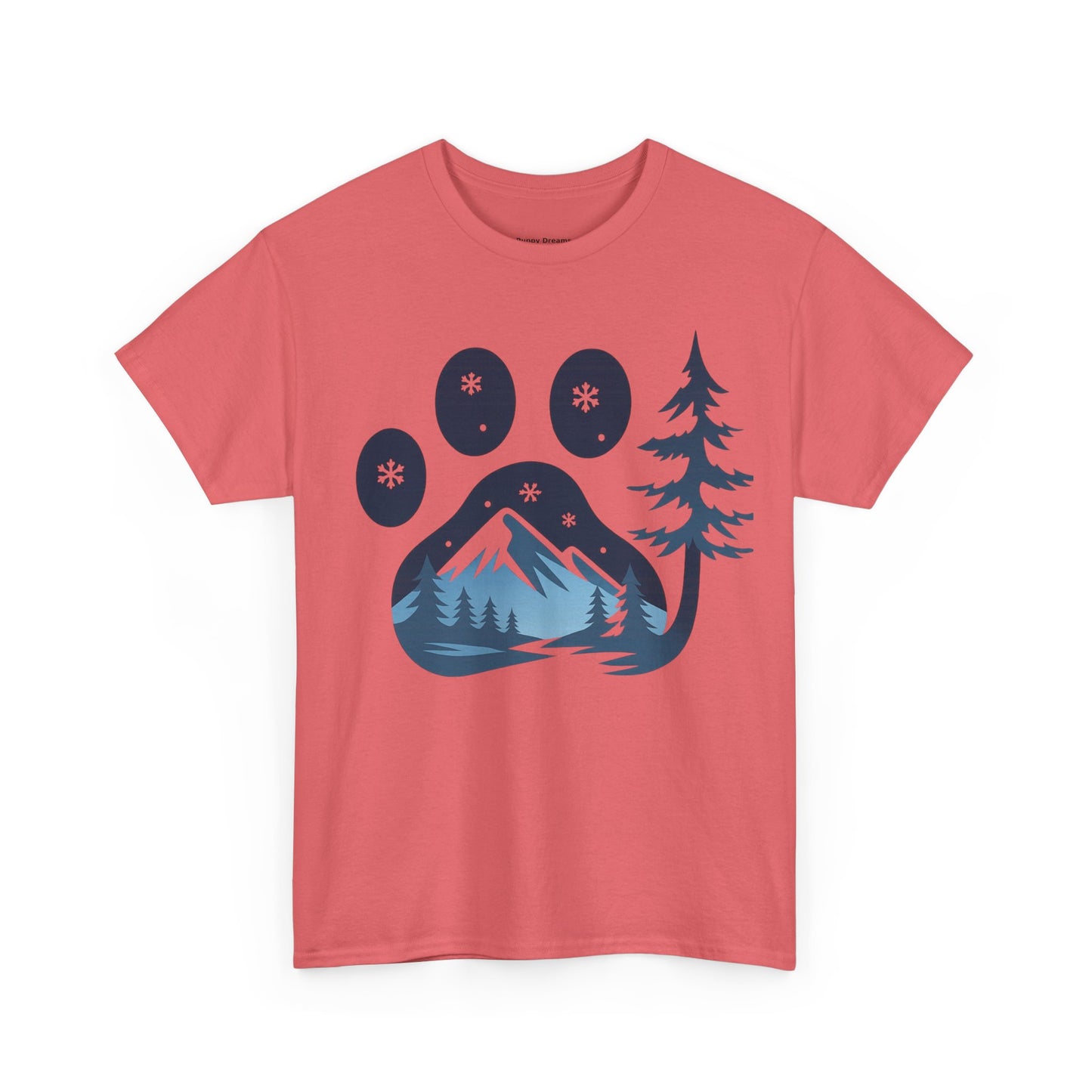 Mountain Paw Print Tee, Nature Lover Gift, Hiking T-Shirt, Animal Print Shirt, Unisex Graphic Tee, Outdoor Adventure Wear