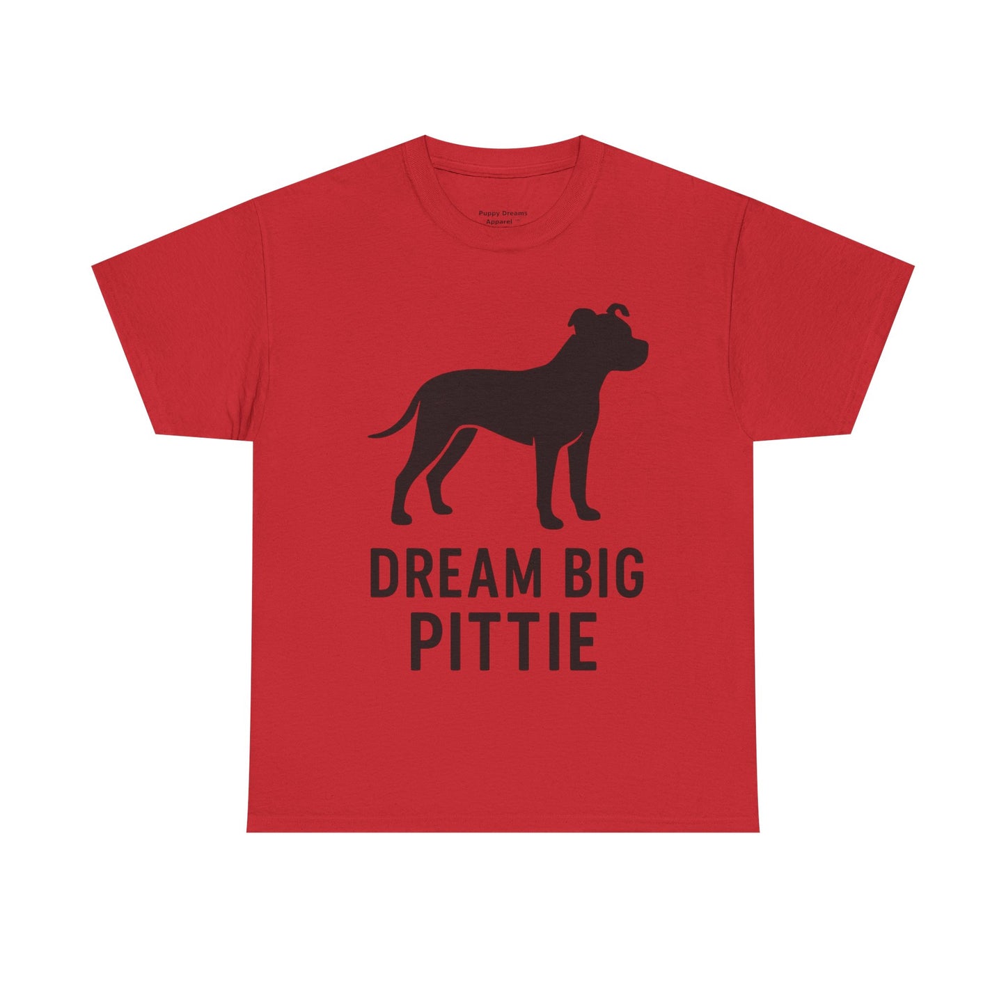 Unisex Heavy Cotton Tee with 'Dream Big Pittie' Design, Pet Lover Shirt, Gifts for Dog Owners, Animal Rescue Apparel, Dog Mom Gift