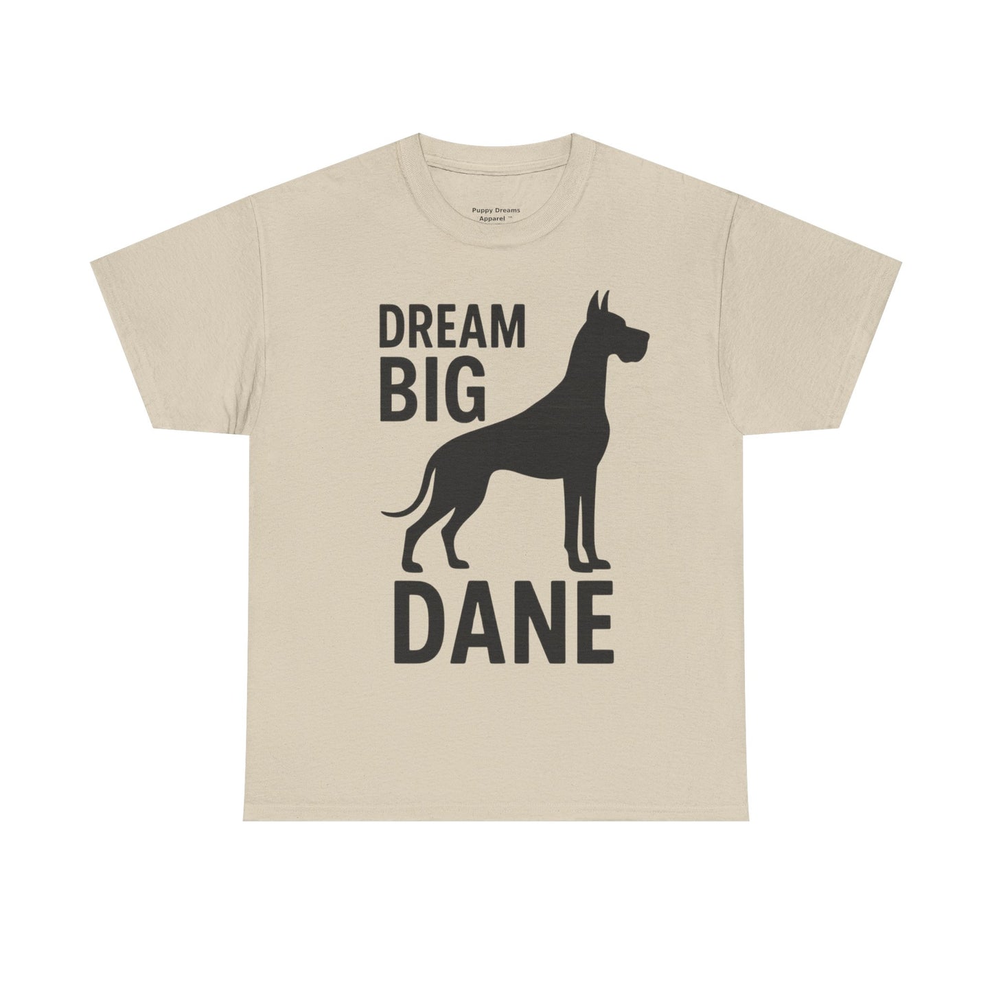 Dream Big Dane Unisex Heavy Cotton Tee, Great Dane Dog Lover Shirt, Pet Gift, Casual Wear, Dog Owner Tee, Animal Lover Apparel