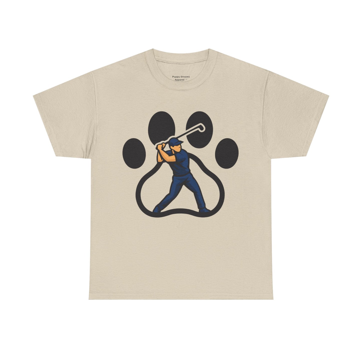 Paw Print Baseball Tee, Unisex Heavy Cotton Tee, Animal Lover Gift, Dog Dad Shirt, Casual Wear, Perfect for Birthdays, Sports Events