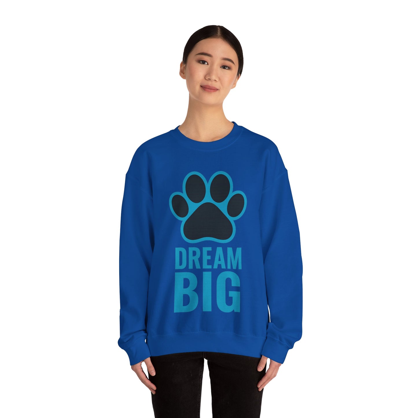 Dream Big Pet-Themed Unisex Crewneck Sweatshirt, Cozy Gift for Animal Lovers, Casual Wear, Dog Mom Gift, Birthday Gift, Comfortable Apparel