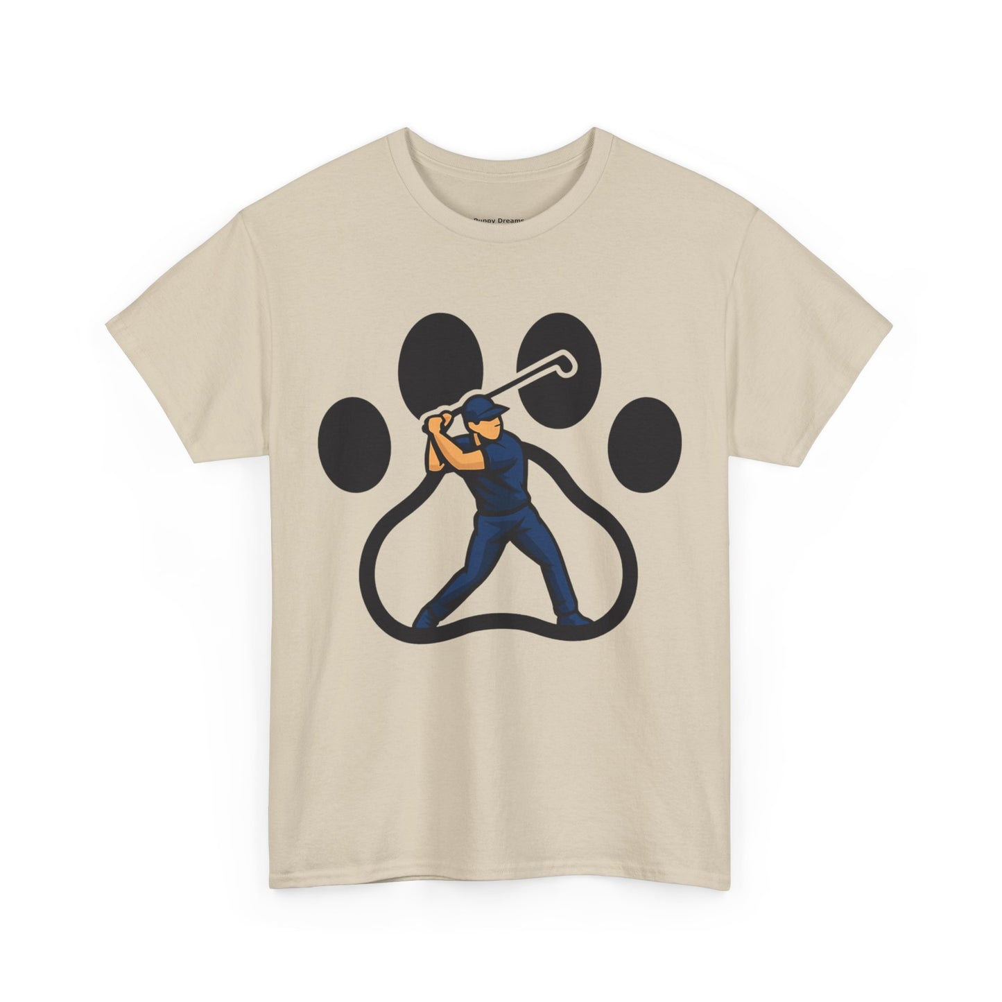 Paw Print Baseball Tee, Unisex Heavy Cotton Tee, Animal Lover Gift, Dog Dad Shirt, Casual Wear, Perfect for Birthdays, Sports Events