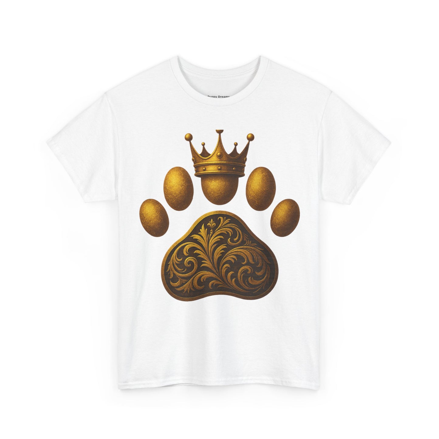 Crown Paw Print Tee, Dog Lover Shirt, Animal Royalty Fashion, Pet Gift, Casual Wear, Birthday Gift, Unisex Cotton T-Shirt