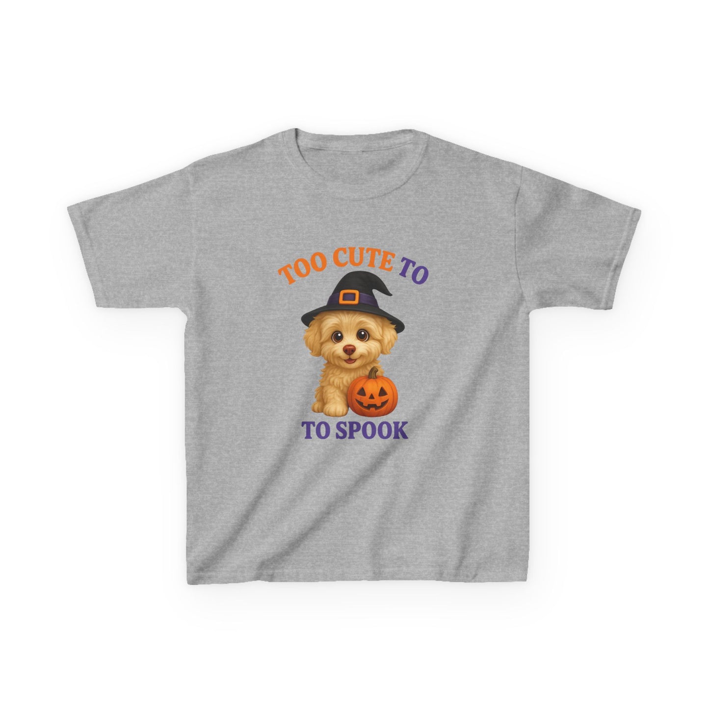 Too Cute to Spook Kids Tee, Halloween Shirt, Funny Kids T-Shirt, Cute Dog Shirt, Kids Halloween Costume Tee, Fall Holiday Apparel