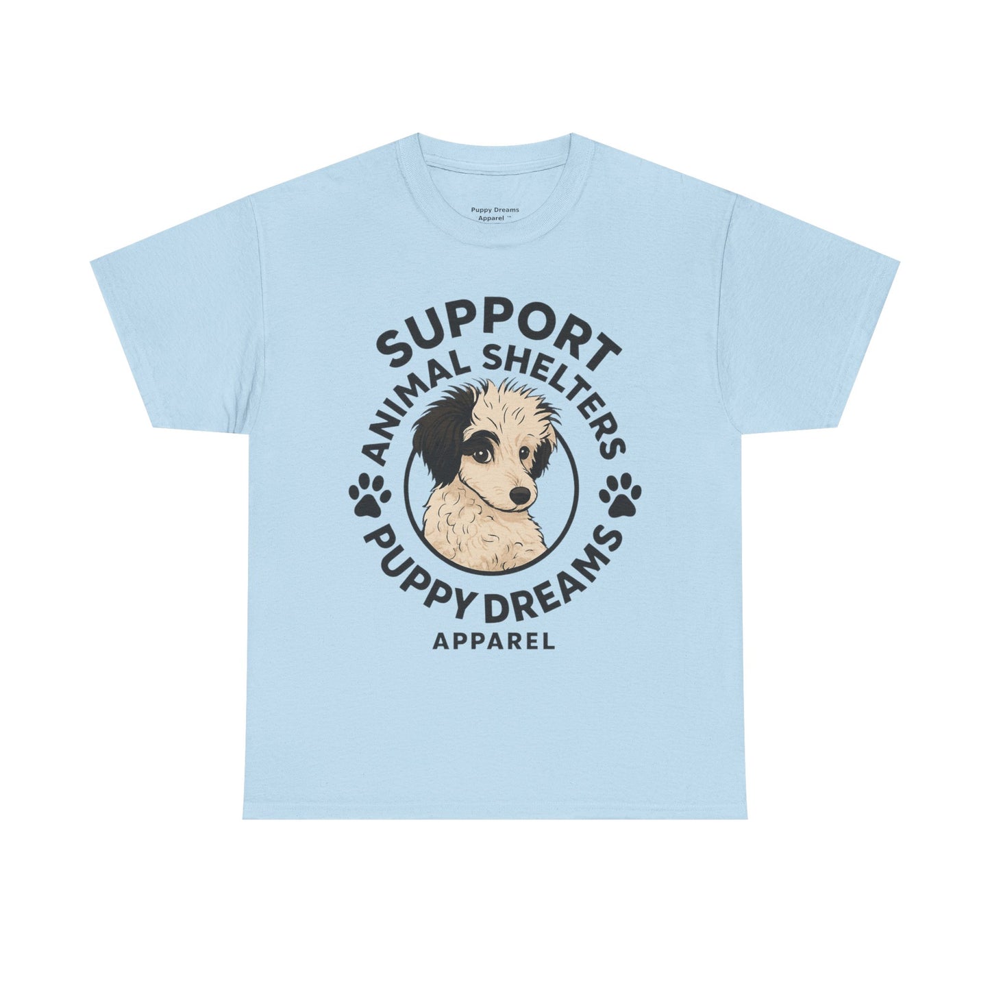 Unisex Cotton Animal Shelter Support Tee, Dog Lover Gift, Pet Adoption Awareness Shirt, Comfy Casual Wear, Puppy Dreams Apparel