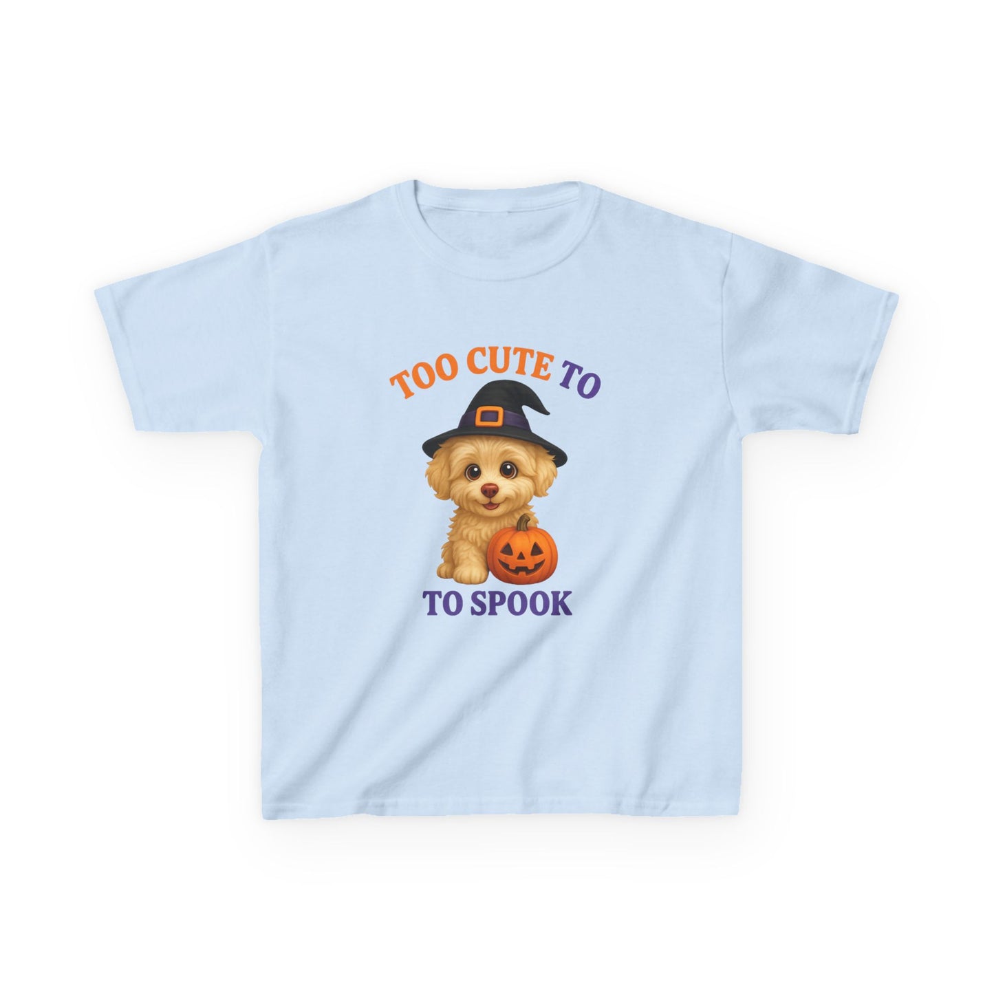 Too Cute to Spook Kids Tee, Halloween Shirt, Funny Kids T-Shirt, Cute Dog Shirt, Kids Halloween Costume Tee, Fall Holiday Apparel