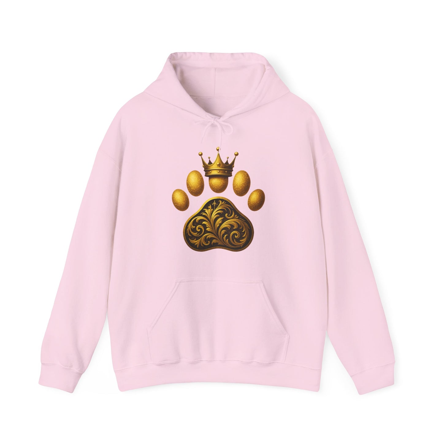 Royal Paw Print Hooded Sweatshirt - Cozy Pet-Themed Gift, Casual Wear, Animal Lover Hoodie, Unique Pet Owner Apparel, Gift for Dog Lovers