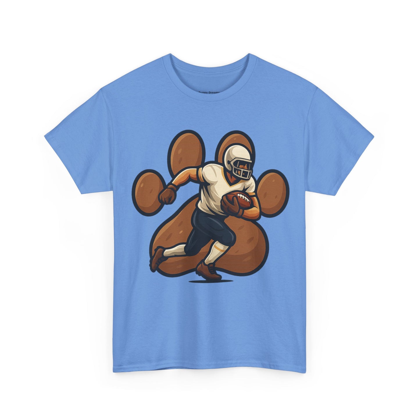 Football Paw Print Tee - Unisex Heavy Cotton T-Shirt, Sports Fan Gift, Game Day Apparel, Casual Wear, Team Spirit Tops