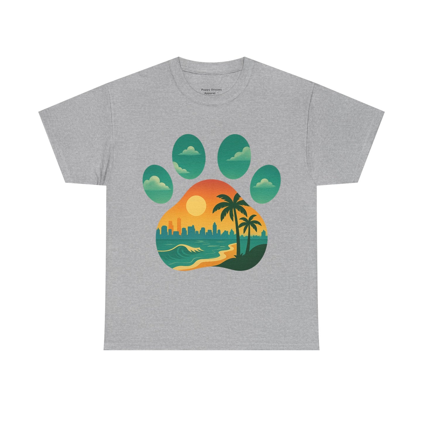 T-Shirt with Palm Tree Sunset Design, Beach Lover Gift, Unisex Shirt, Summer Vibes Tee, Casual Wear, Nature-Inspired Fashion