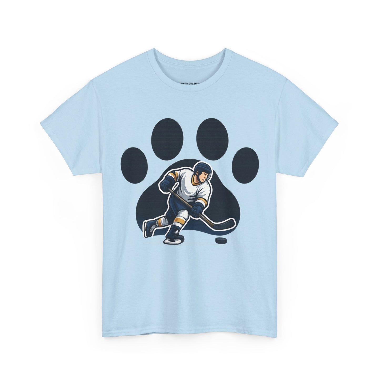 Hockey Paw Print Tee - Perfect for Ice Hockey Fans, Game Day Wear, Sports Events, Gifts for Athletes, Unisex Heavy Cotton T-Shirt