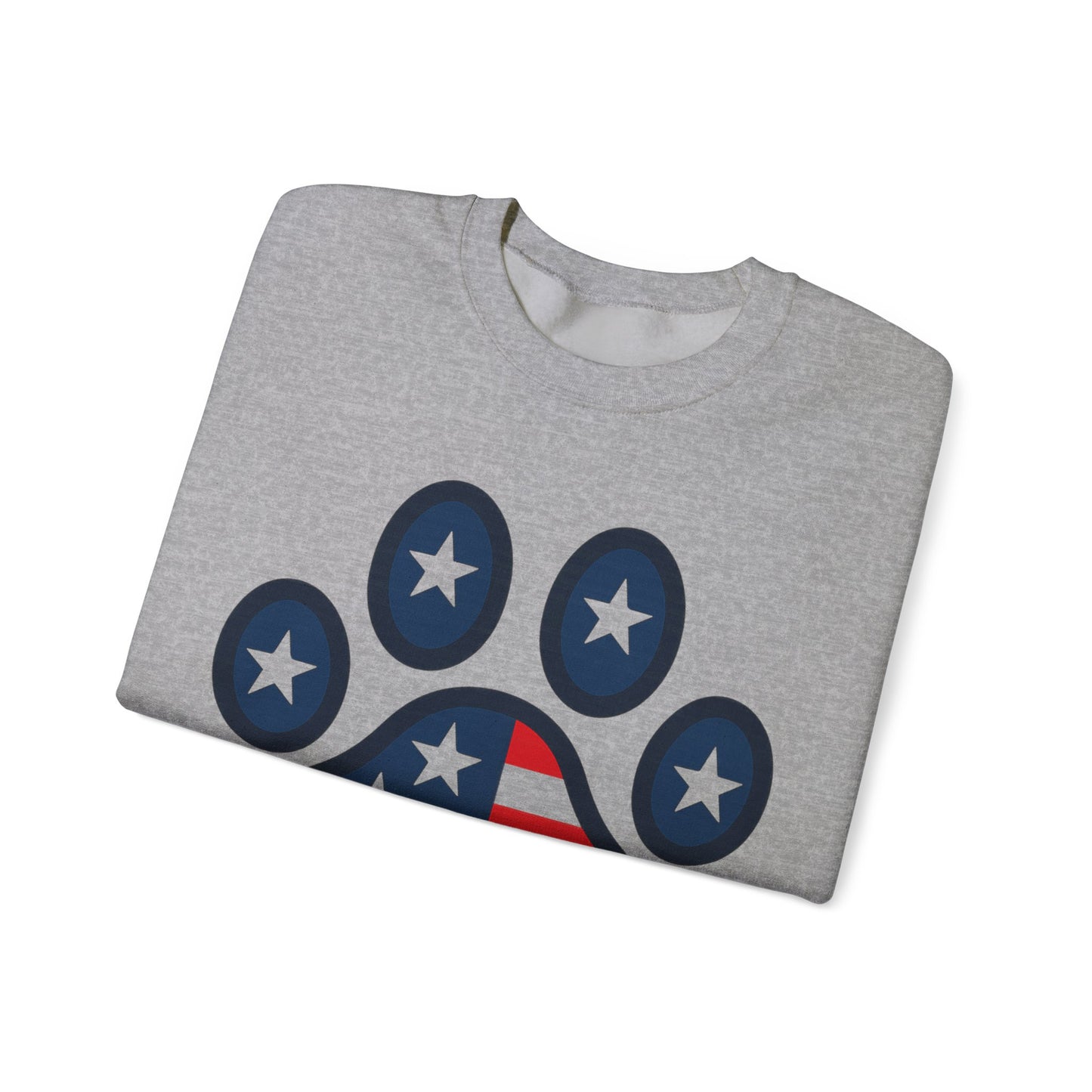 Patriotic Paw Print Crewneck Sweatshirt, Dog Lover Gift, USA Sweatshirt, Fourth of July Apparel, Animal Print Sweatshirt
