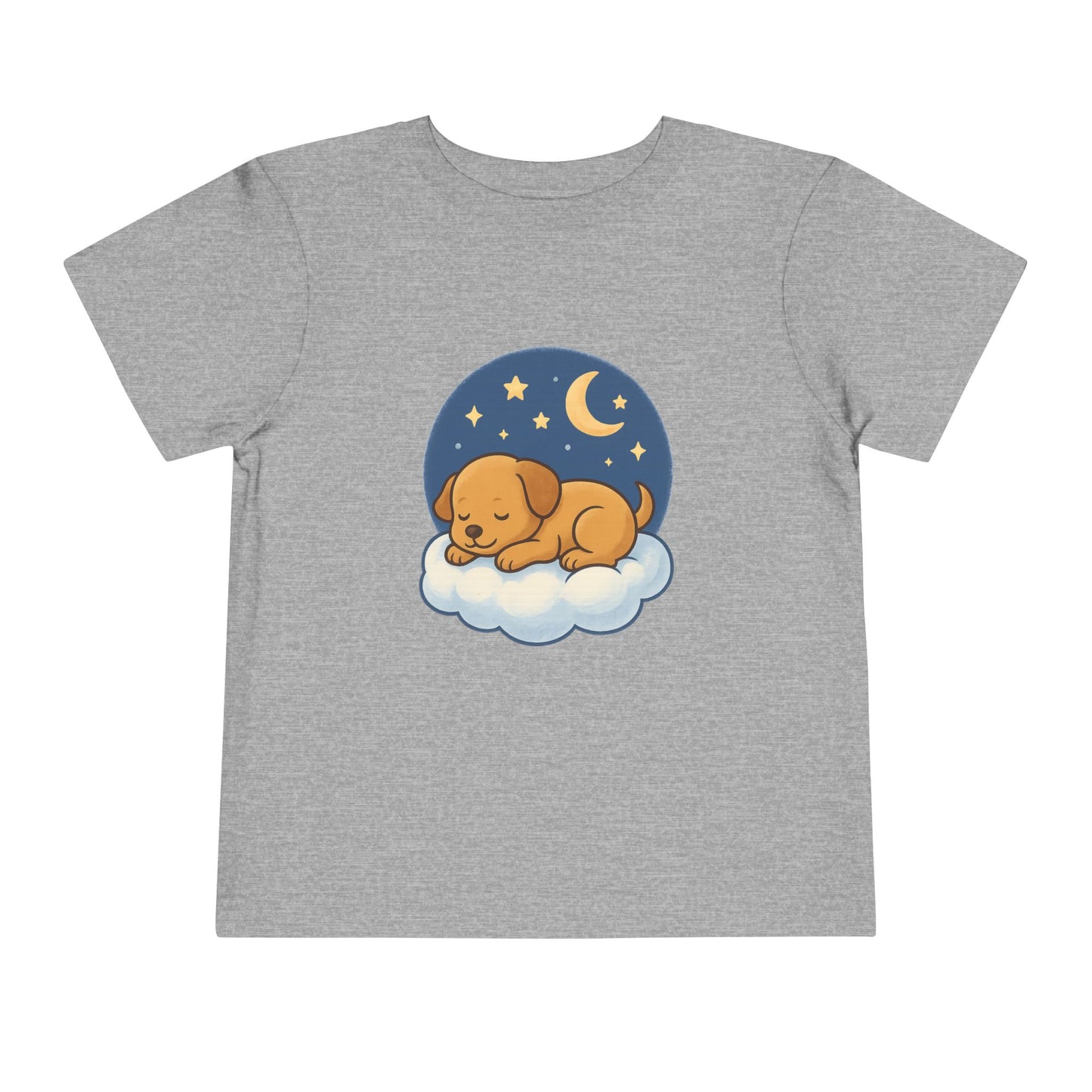Sleepy Puppy Toddler Tee, Cute Dog Kids Shirt, Toddler Sleepwear, Baby Gift, Animal T-Shirt, Stars and Moon Design