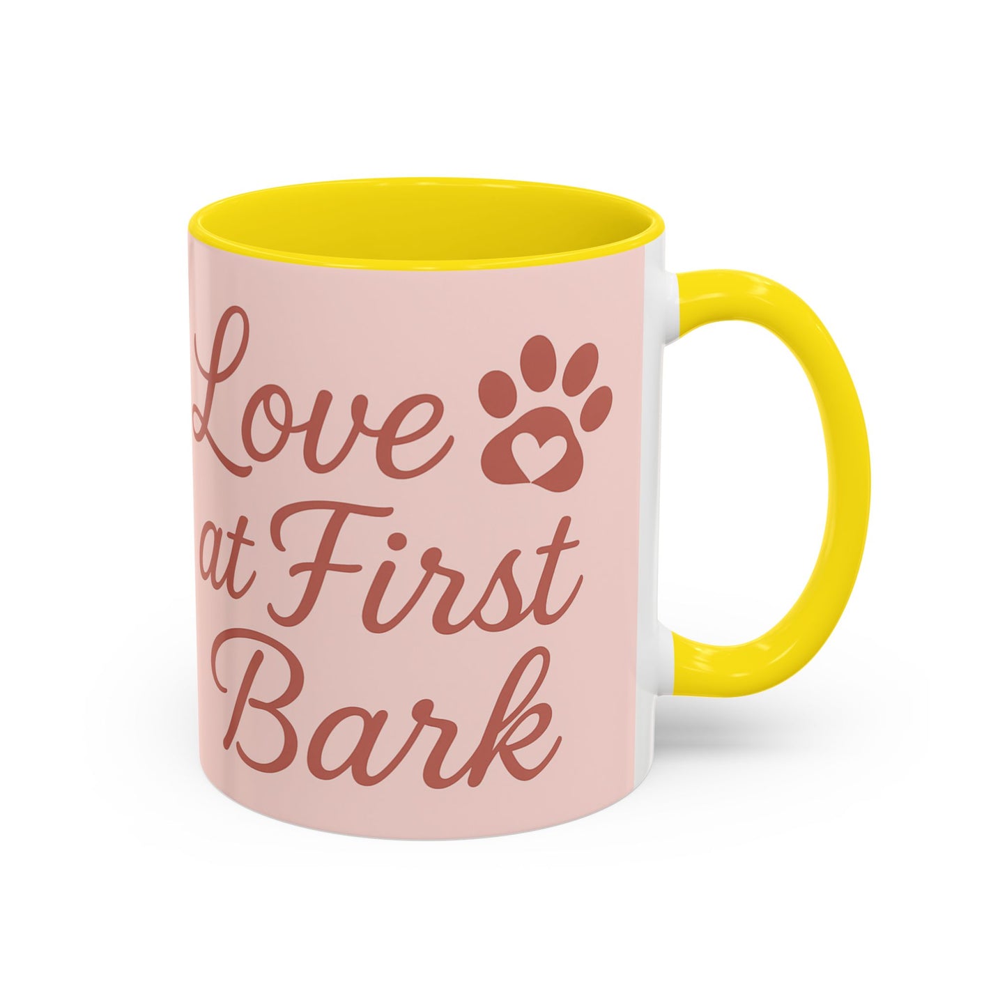 Love at First Bark Coffee Mug, Pet Lover Gift, Dog Mom Mug, Cute Dog Accessories, Animal Lover Coffee Cup