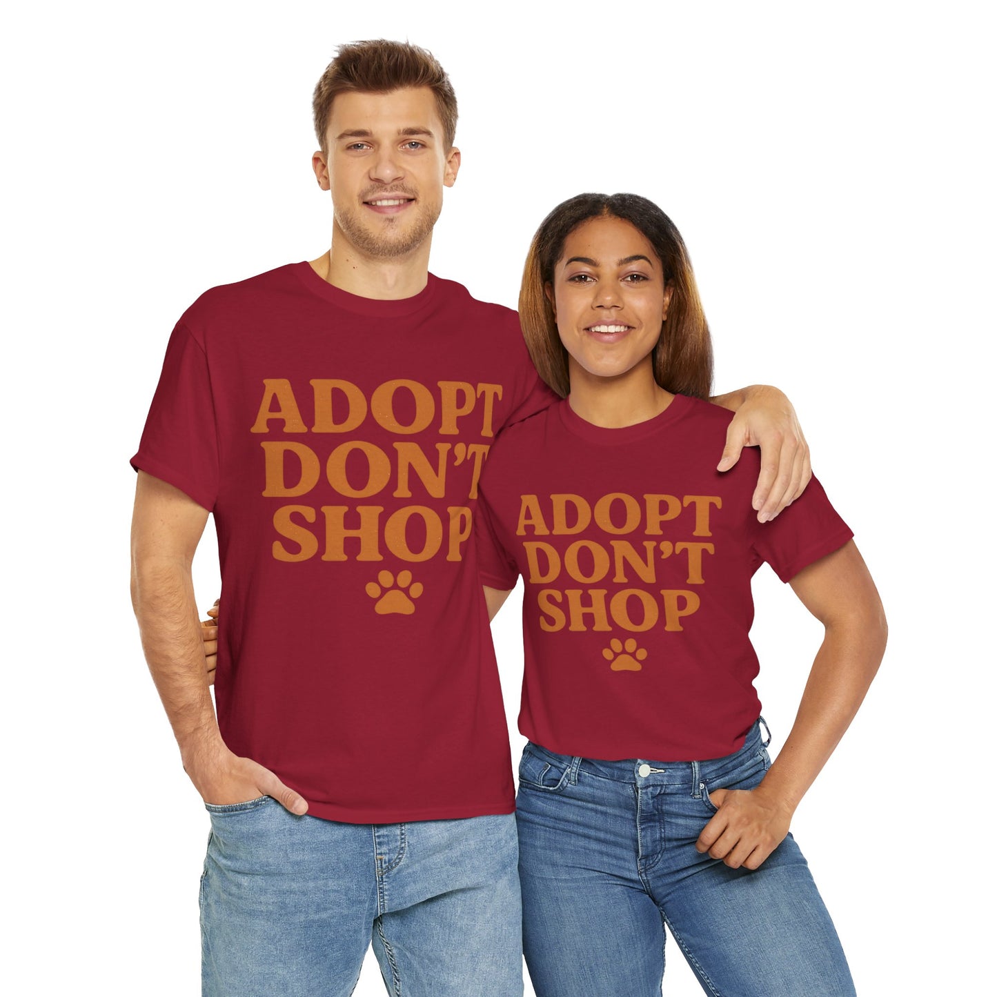 Adopt Don't Shop Unisex Heavy Cotton Tee, Pet Lover Gift, Animal Rescue T-Shirt, Ethical Fashion, Animal Rights, Casual Everyday Wear