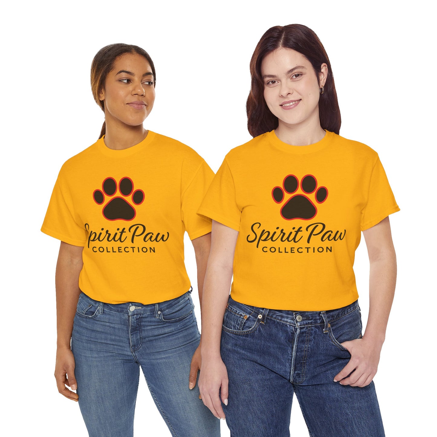 Unisex Heavy Cotton Tee with Spirit Paw Design | Pet Lover Gift, Animal Rescue Shirt, Casual Wear, Paw Print Tee, Dog Mom Apparel