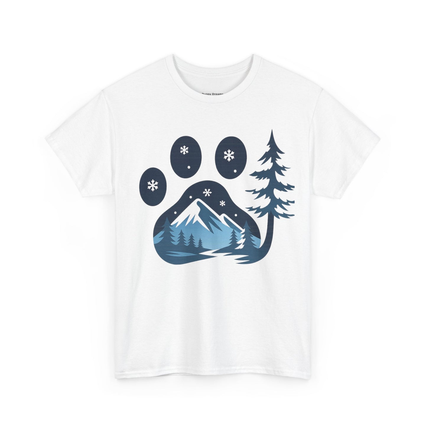 Mountain Paw Print Tee, Nature Lover Gift, Hiking T-Shirt, Animal Print Shirt, Unisex Graphic Tee, Outdoor Adventure Wear