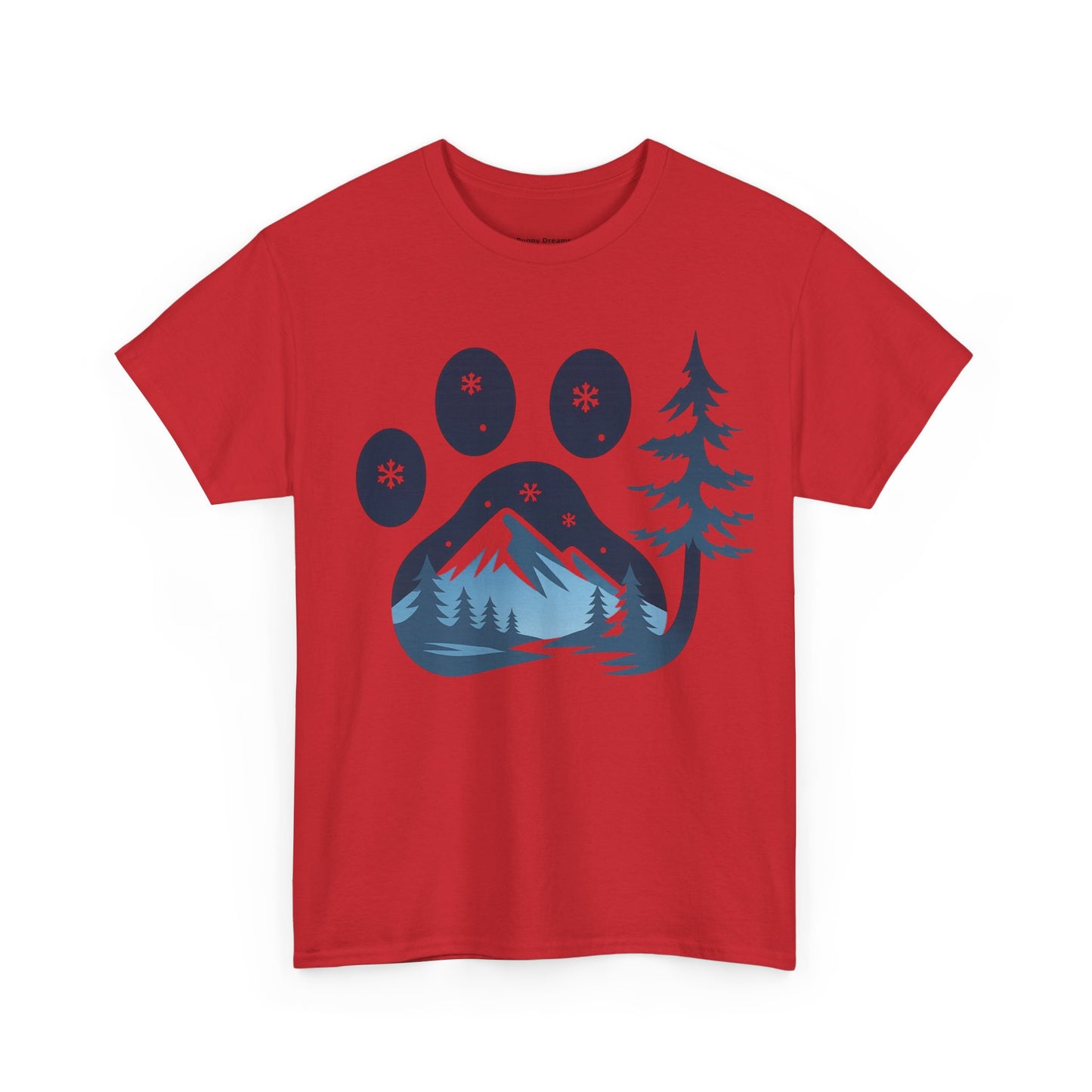 Mountain Paw Print Tee, Nature Lover Gift, Hiking T-Shirt, Animal Print Shirt, Unisex Graphic Tee, Outdoor Adventure Wear