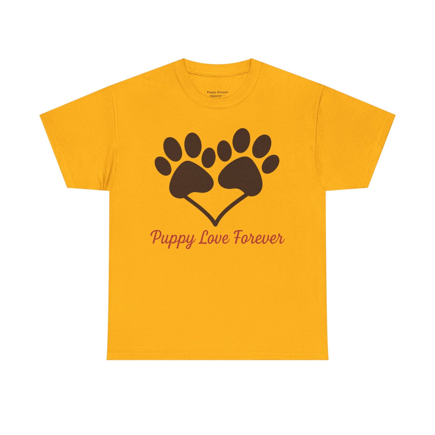 Puppy Love Forever Unisex Heavy Cotton Tee, Dog Lover Gift, Heart Paw Print Shirt, Pet Adoption Awareness, Animal Rescue T-Shirt