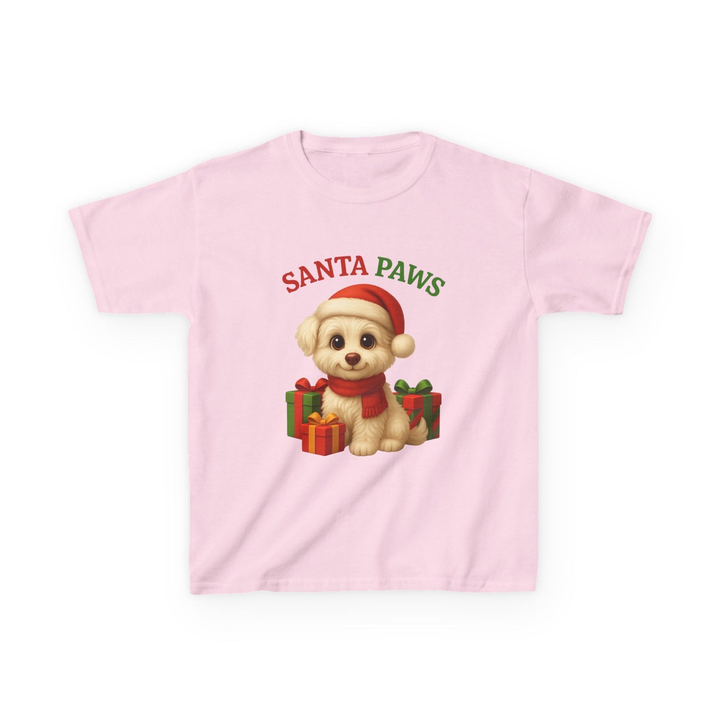 Santa Paws Kids Tee, Cozy Holiday T-Shirt for Children, Cute Christmas Apparel, Pet Lover Gift, Festive Kidswear
