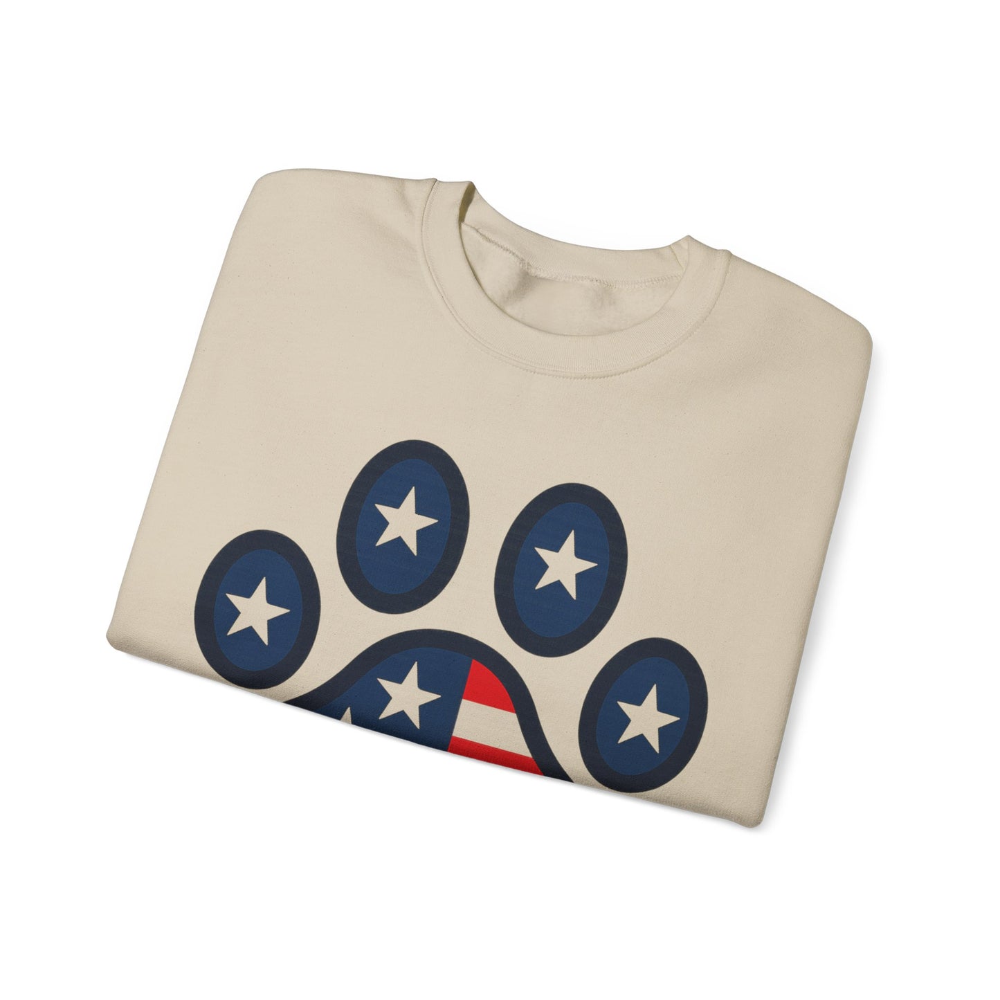Patriotic Paw Print Crewneck Sweatshirt, Dog Lover Gift, USA Sweatshirt, Fourth of July Apparel, Animal Print Sweatshirt