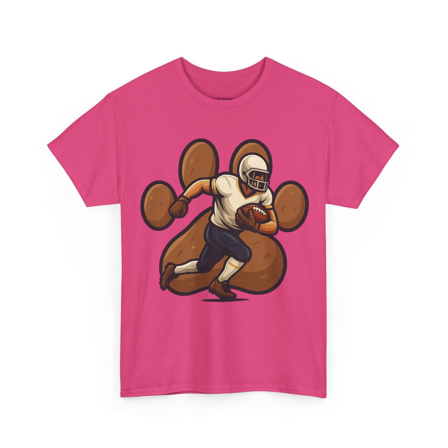 Football Paw Print Tee - Unisex Heavy Cotton T-Shirt, Sports Fan Gift, Game Day Apparel, Casual Wear, Team Spirit Tops