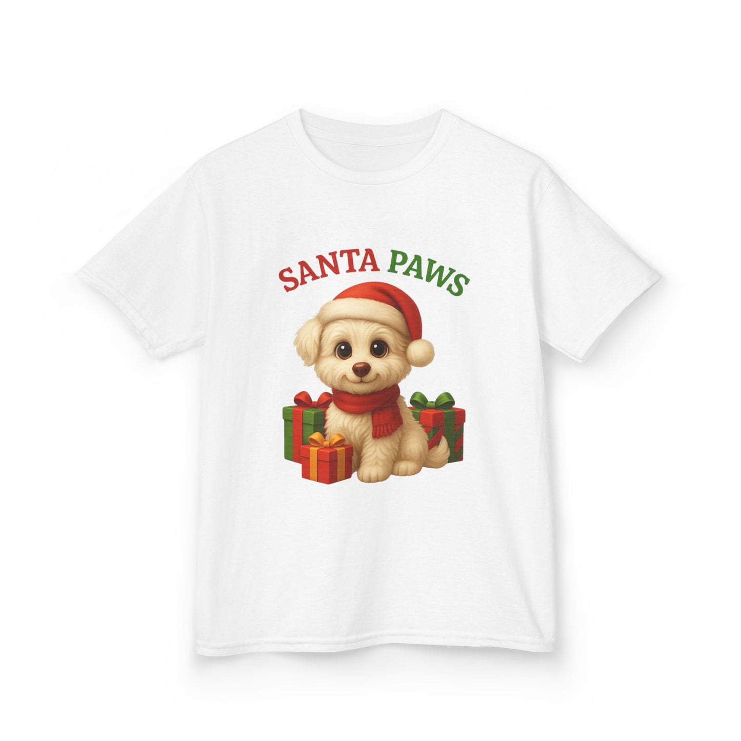 Santa Paws Kids Tee, Cozy Holiday T-Shirt for Children, Cute Christmas Apparel, Pet Lover Gift, Festive Kidswear