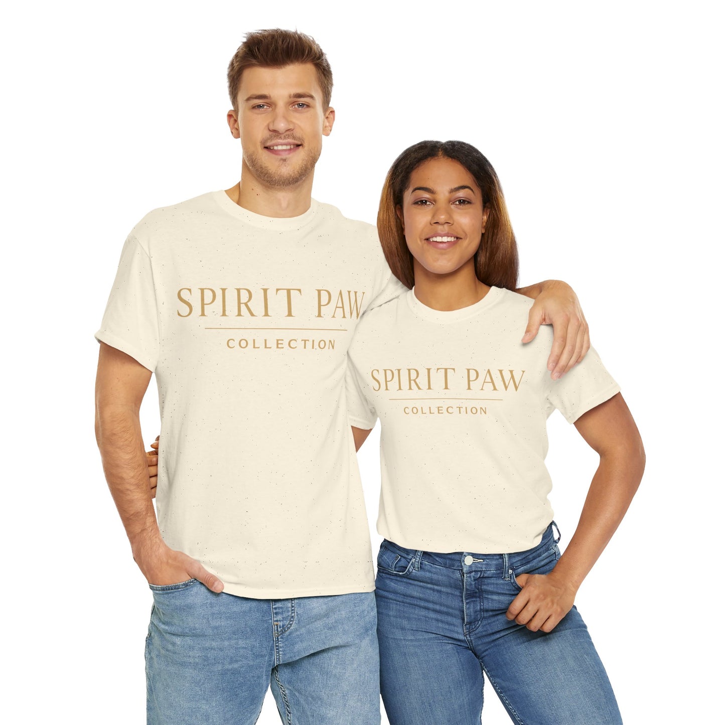Unisex Spirit Paw Heavy Cotton Tee - Comfortable Tee for Animal Lovers, Casual Wear, Gift for Pet Owners, Everyday Style, Soft Cotton Shirt