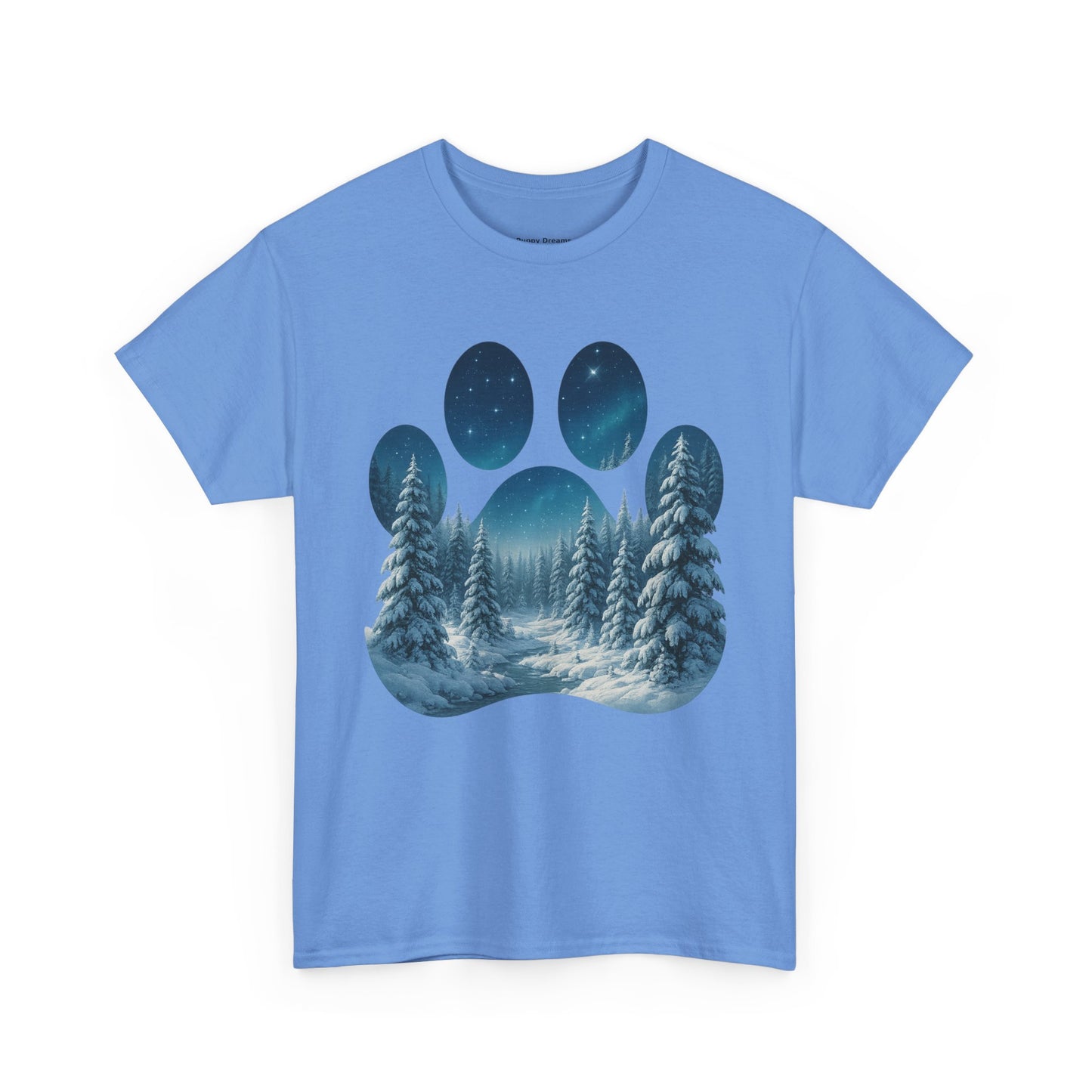 Nighttime Forest Scene Unisex Heavy Cotton Tee, Vintage Aesthetic T-Shirt, Nature Lover Gift, Outdoor Adventure Shirt, Cozy Casual Tee