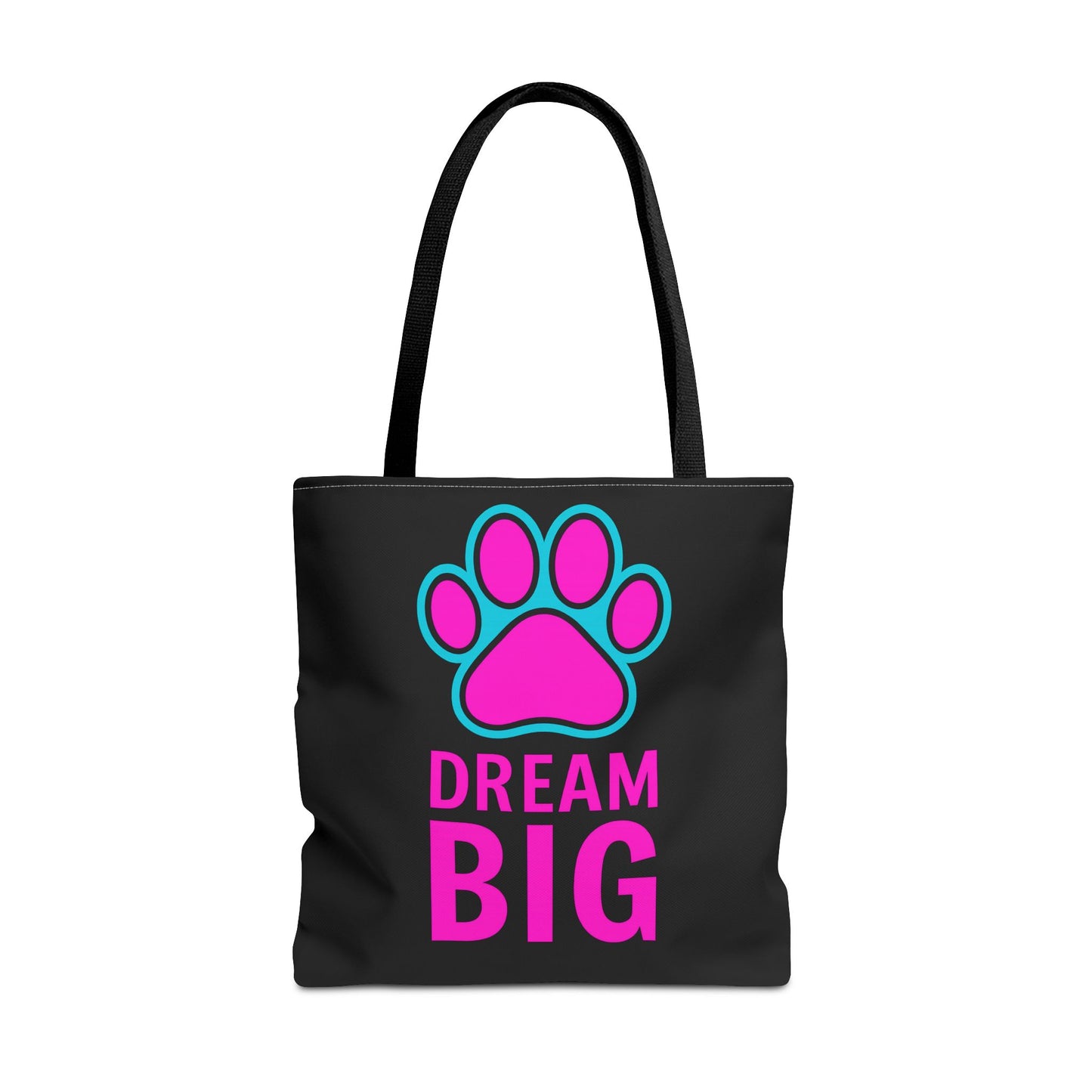 Dream Big Paw Print Tote Bag, Cute Dog Lover Gift, Pet Mom Accessory, Reusable Shopping Bag, Inspirational Dog Tote