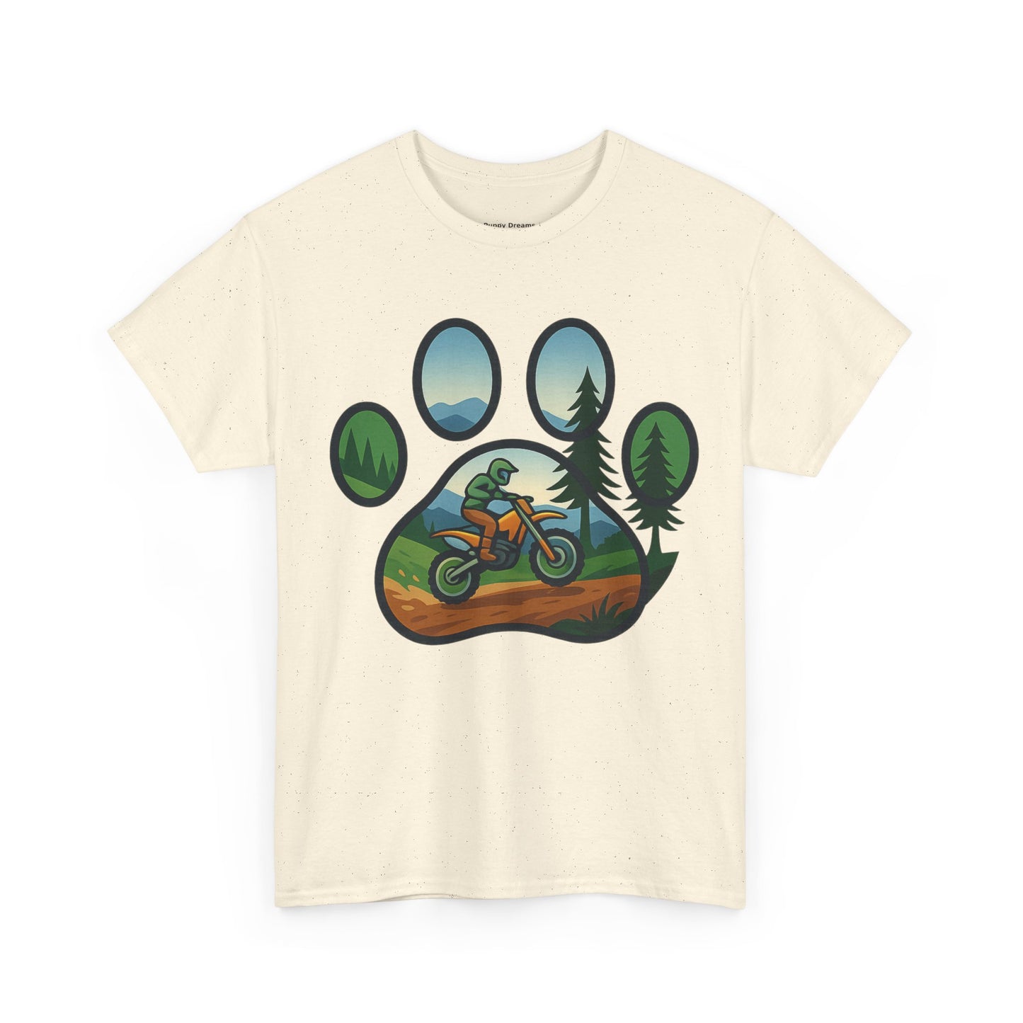 Adventure Paw Print T-Shirt, Unisex Cotton Tee, Outdoor Enthusiast Gift, Nature Lover Shirt, Motorcycle Graphics Tee