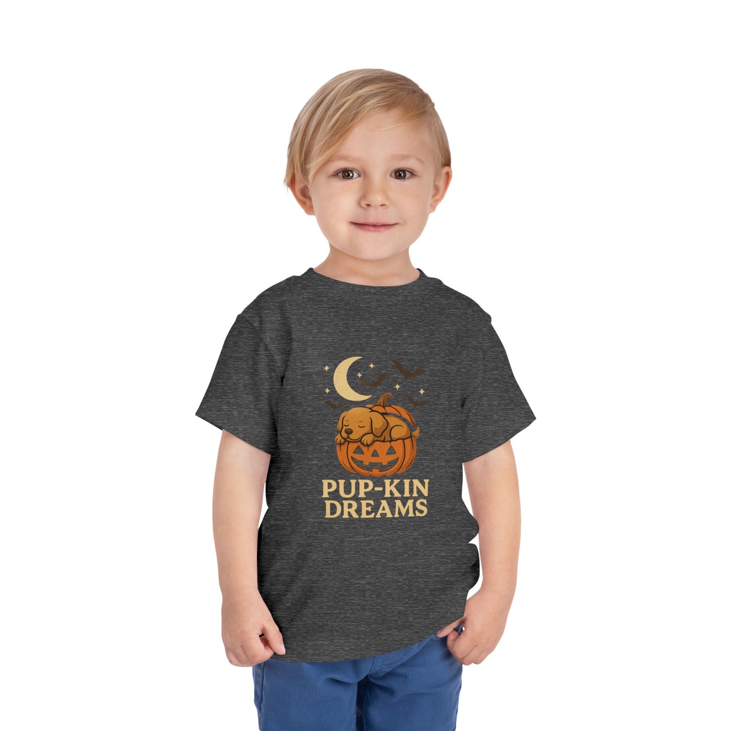 Toddler Halloween Tee - Pup-Kin Dreams, Funny Kids Shirt, Cute Fall Apparel, Baby Pumpkin T-Shirt, Trick or Treat Outfit