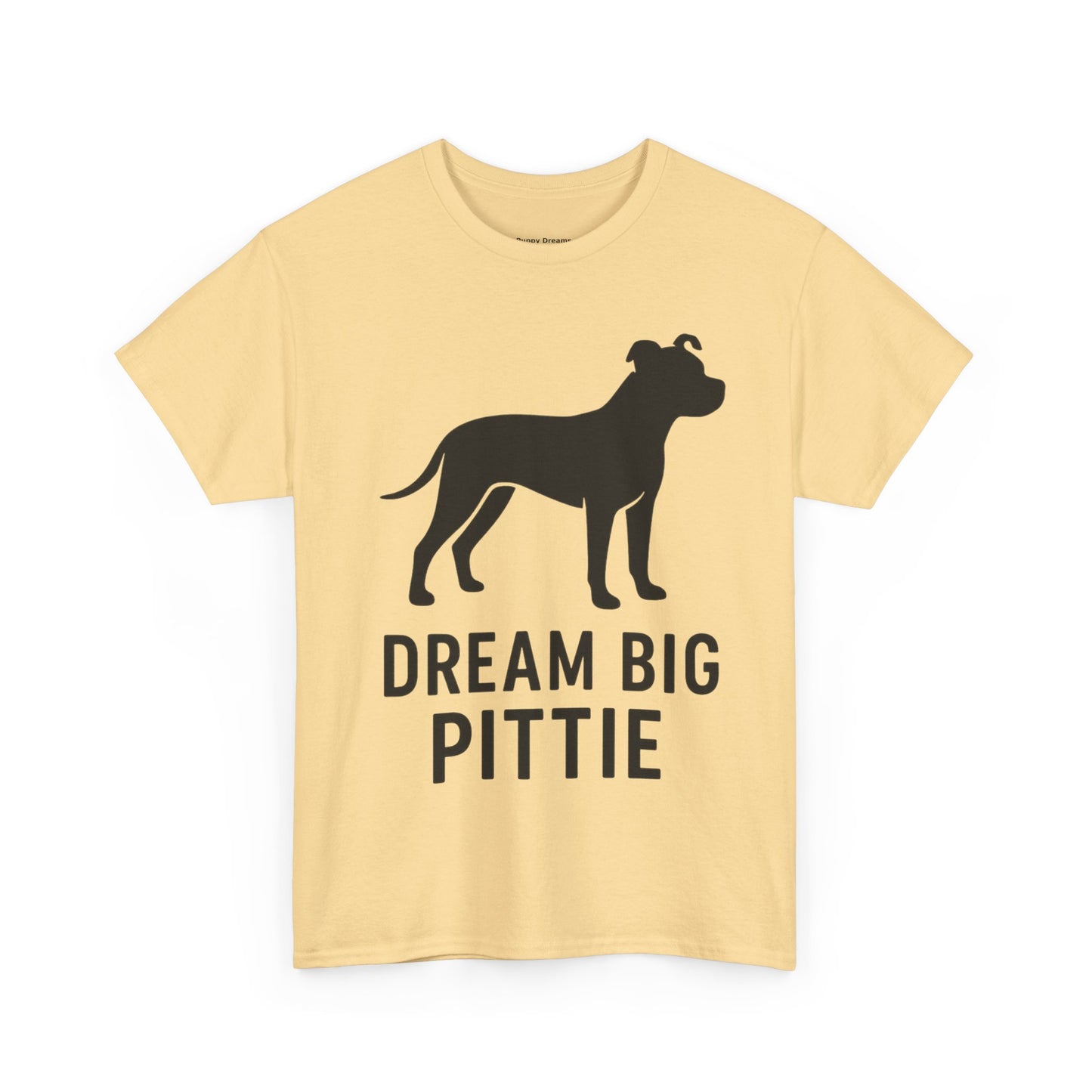Unisex Heavy Cotton Tee with 'Dream Big Pittie' Design, Pet Lover Shirt, Gifts for Dog Owners, Animal Rescue Apparel, Dog Mom Gift