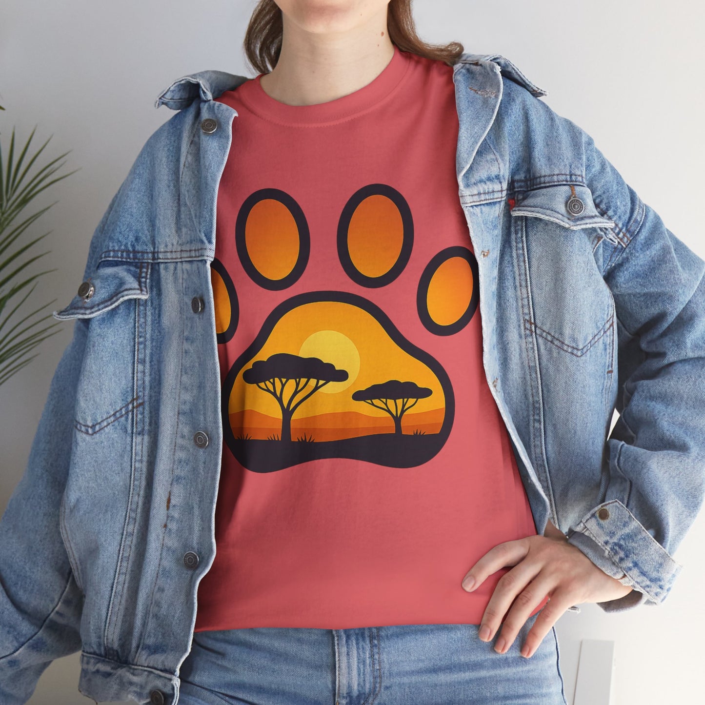 Sunset Paw Print Unisex Tee, Animal Lover Shirt, Nature Graphic T-Shirt, Gift for Pet Owners, Outdoor Adventure Apparel