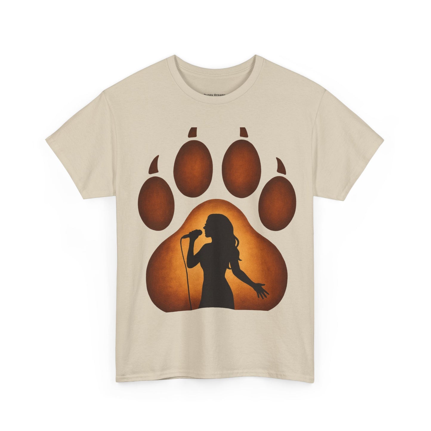 Unisex Cotton T-Shirt with Bear Paw Design - Ideal for Nature Lovers, Gift for Music Fans, Casual Wear, Eco-Friendly Apparel