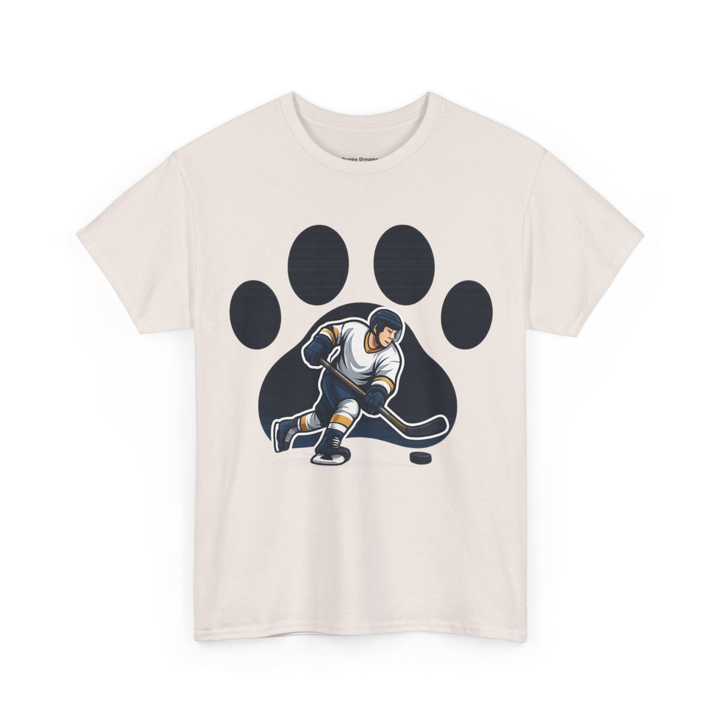 Hockey Paw Print Tee - Perfect for Ice Hockey Fans, Game Day Wear, Sports Events, Gifts for Athletes, Unisex Heavy Cotton T-Shirt