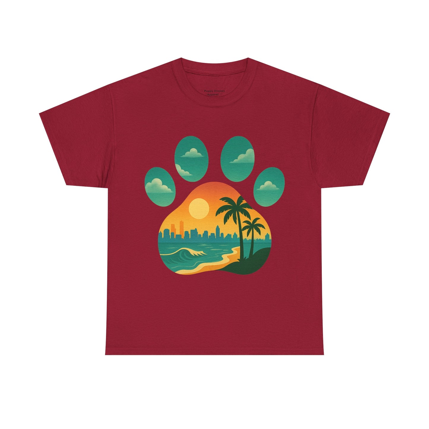 T-Shirt with Palm Tree Sunset Design, Beach Lover Gift, Unisex Shirt, Summer Vibes Tee, Casual Wear, Nature-Inspired Fashion