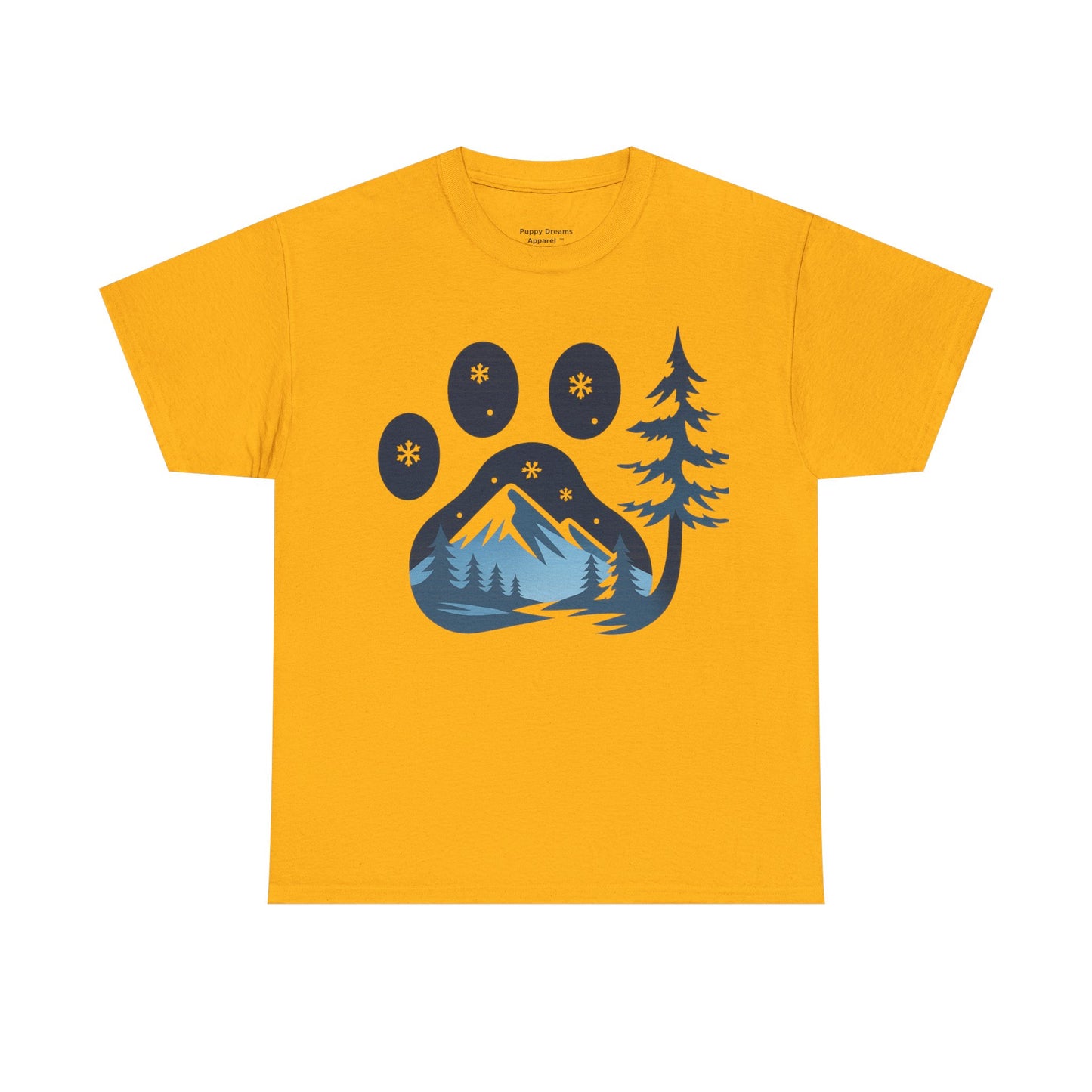 Mountain Paw Print Tee, Nature Lover Gift, Hiking T-Shirt, Animal Print Shirt, Unisex Graphic Tee, Outdoor Adventure Wear