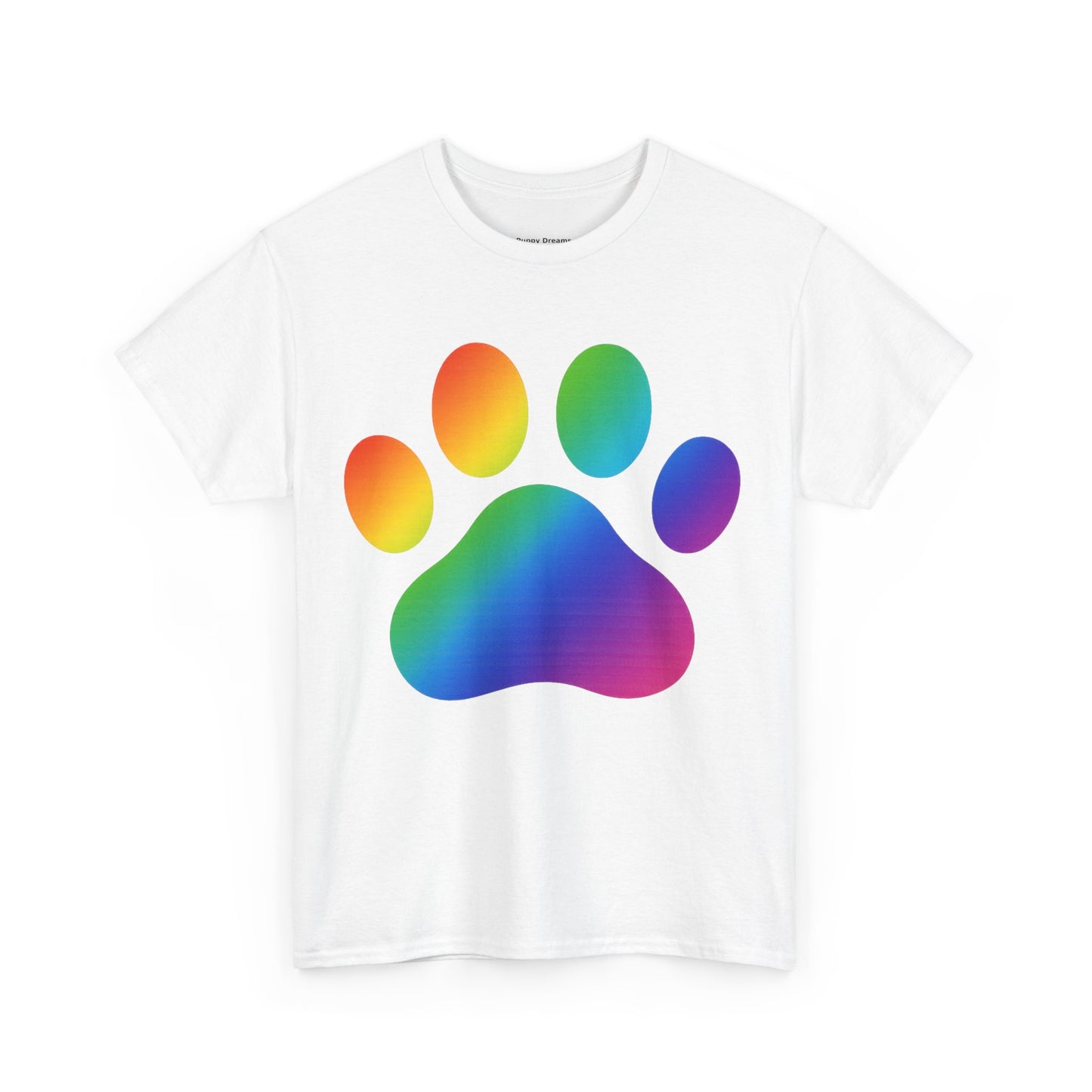 Pride Paw Print Unisex Heavy Cotton Tee | Perfect for Animal Lovers, LGBTQ+ Events, Dog Lovers, Casual Wear, Gift