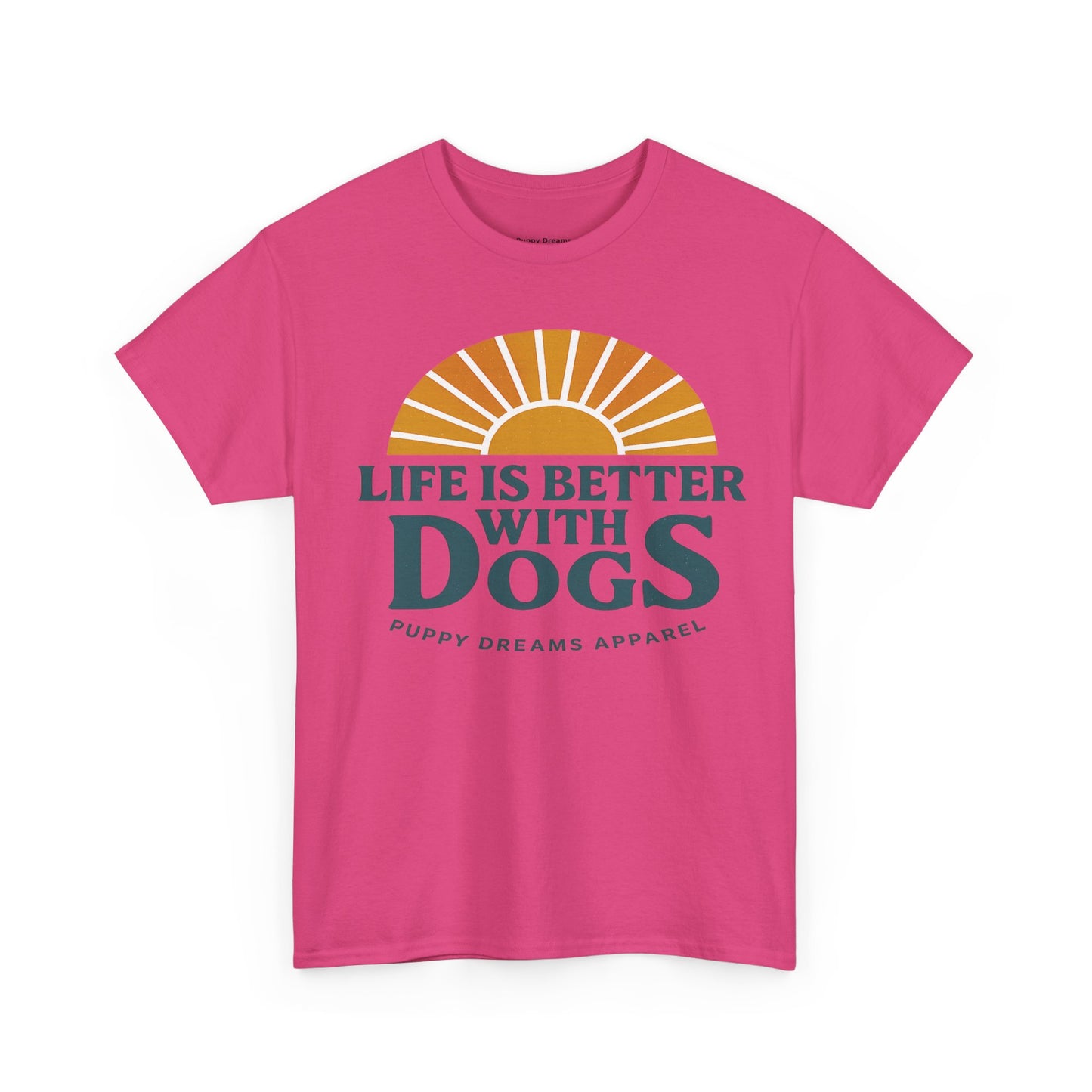 Life is Better with Dogs Unisex Heavy Cotton Tee, Dog Lover Gift, Pet Owner Apparel, Fun Casual Wear, Perfect for Dog Lovers
