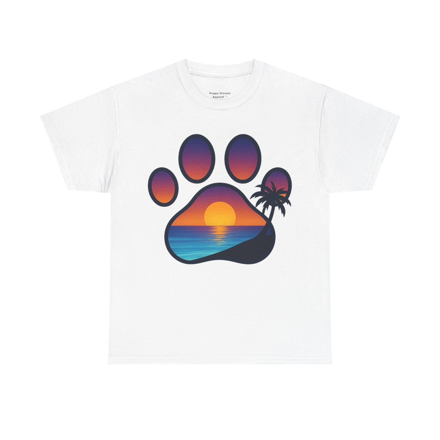 Sunset Beach Paw Print Tee | Pet Lovers Shirt, Gift for Dog Owners, Casual Wear, Summer Vibes, Animal Lover Apparel