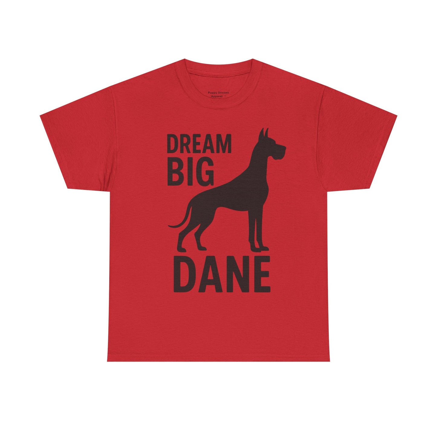 Dream Big Dane Unisex Heavy Cotton Tee, Great Dane Dog Lover Shirt, Pet Gift, Casual Wear, Dog Owner Tee, Animal Lover Apparel